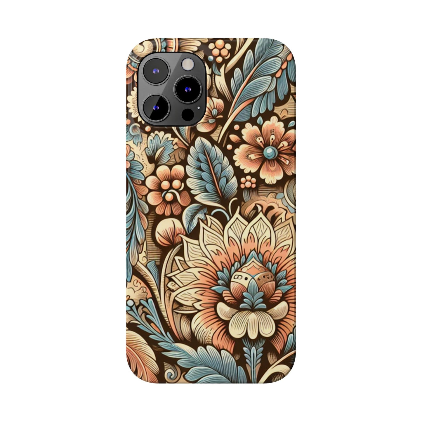 Floral Slim Phone Case, Boho Chic Phone Cover, Stylish Gift for Her, Spring and Summer Accessory, Trendy Phone Protector