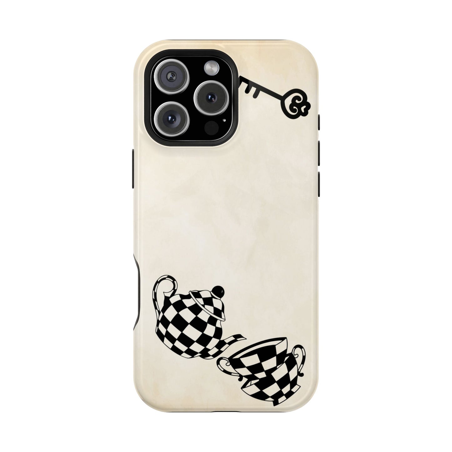 Alice in Wonderland Magnetic Phone Case, Tea Kettle and Cups Phone Cover, Vintage Storybook, Compatible with iPhone 17, 16, 15, 14, 13