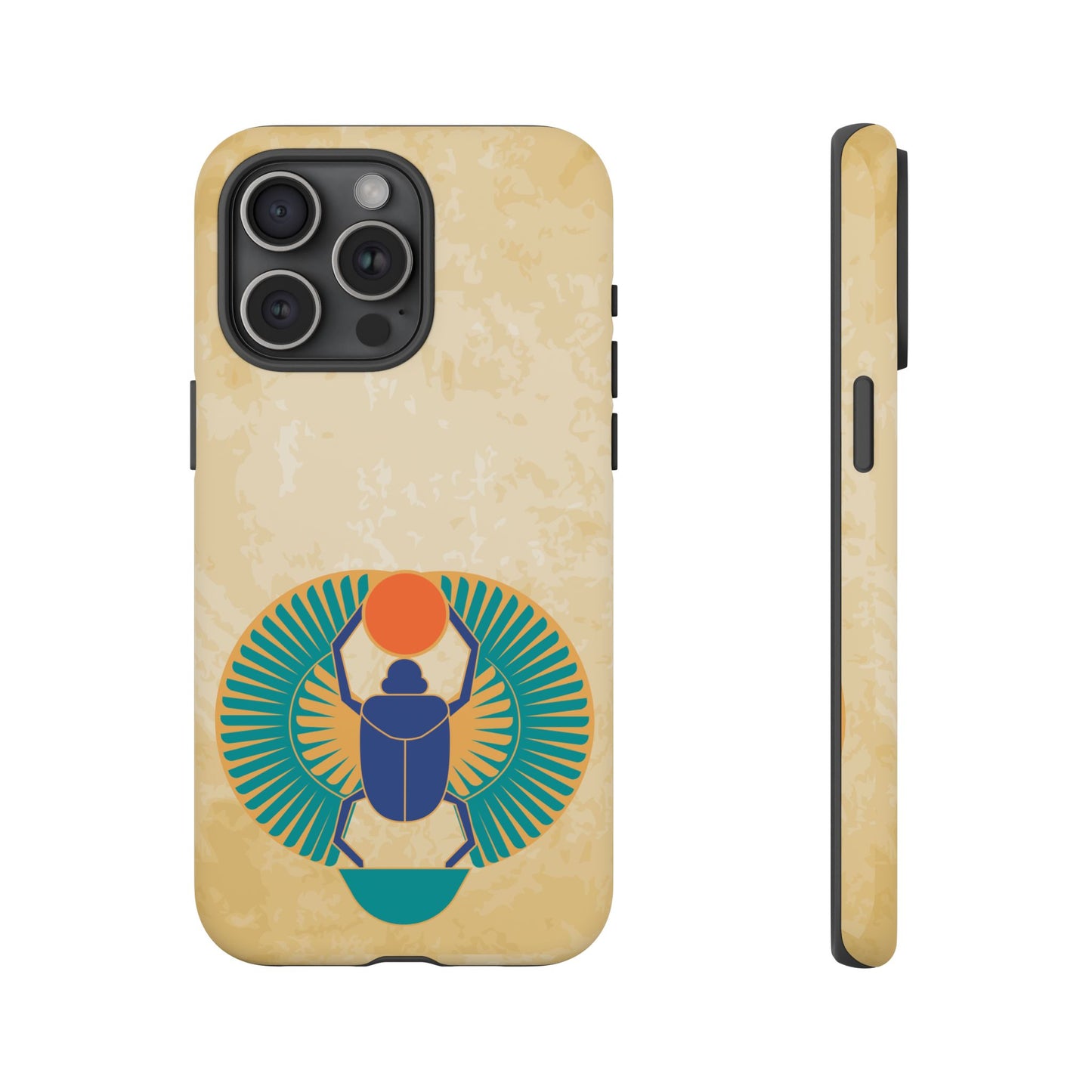 Ancient Egyptian Scarab Beetle Tough Phone Case - Symbol of Rebirth Design, Mythological Art, Compatible with iPhone, Galaxy, and Google