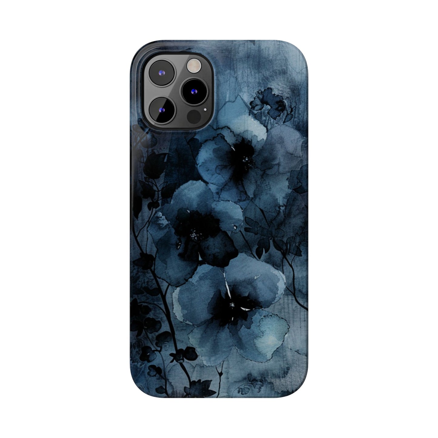 Elegant Floral Slim Phone Cases | Trendy Phone Cover, Blue Flower Design, Gift for Her, Stylish Mobile Case, Floral Accessories