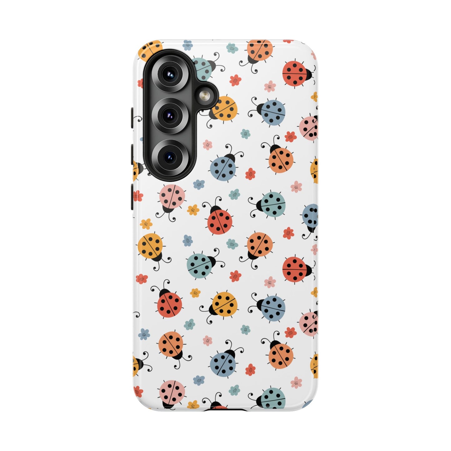 Ladybug Tough Phone Case - Cute Insect Aesthetic, Nature-Inspired Pattern Art, Compatible with iPhone, Galaxy, and Google Phones