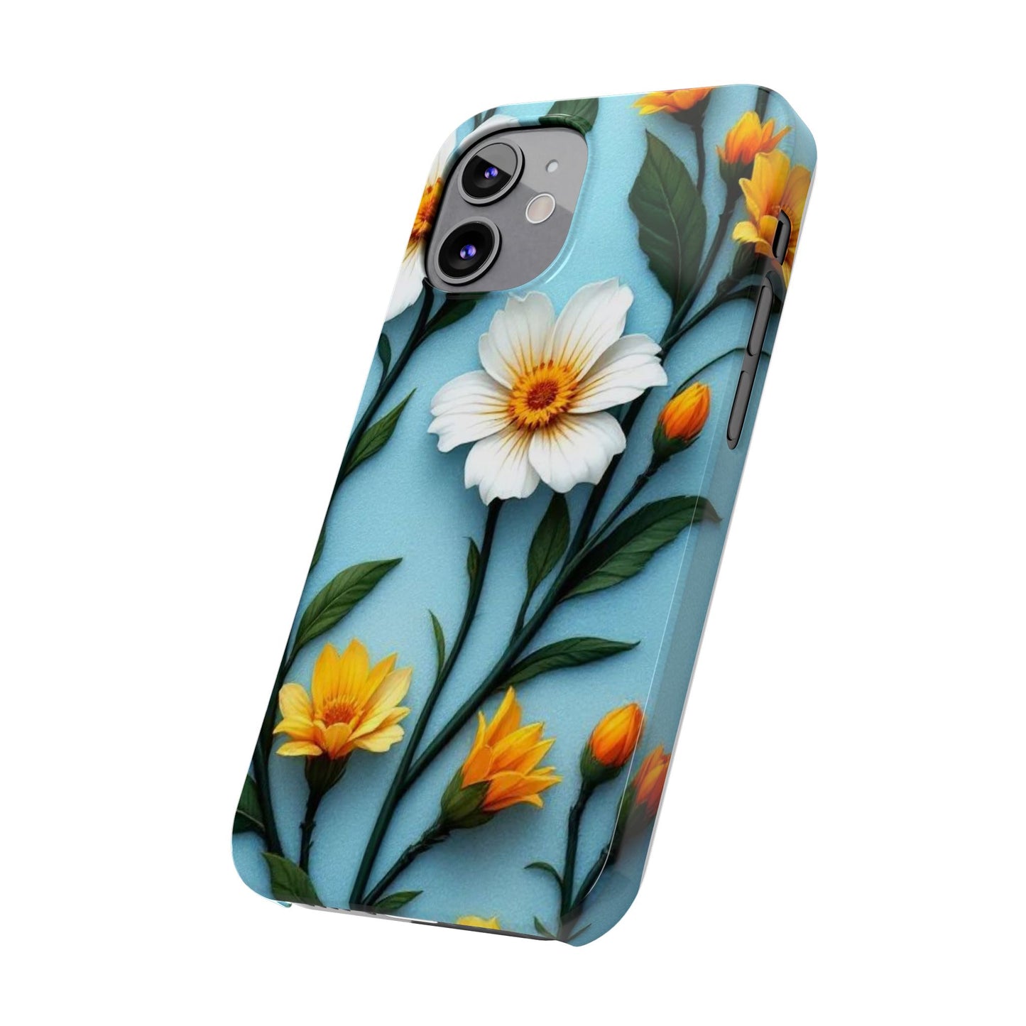 Floral Slim Phone Case, Smartphone Accessories, Gift for Her, Nature Lover Gift, Spring Decor, Cute Phone Cover