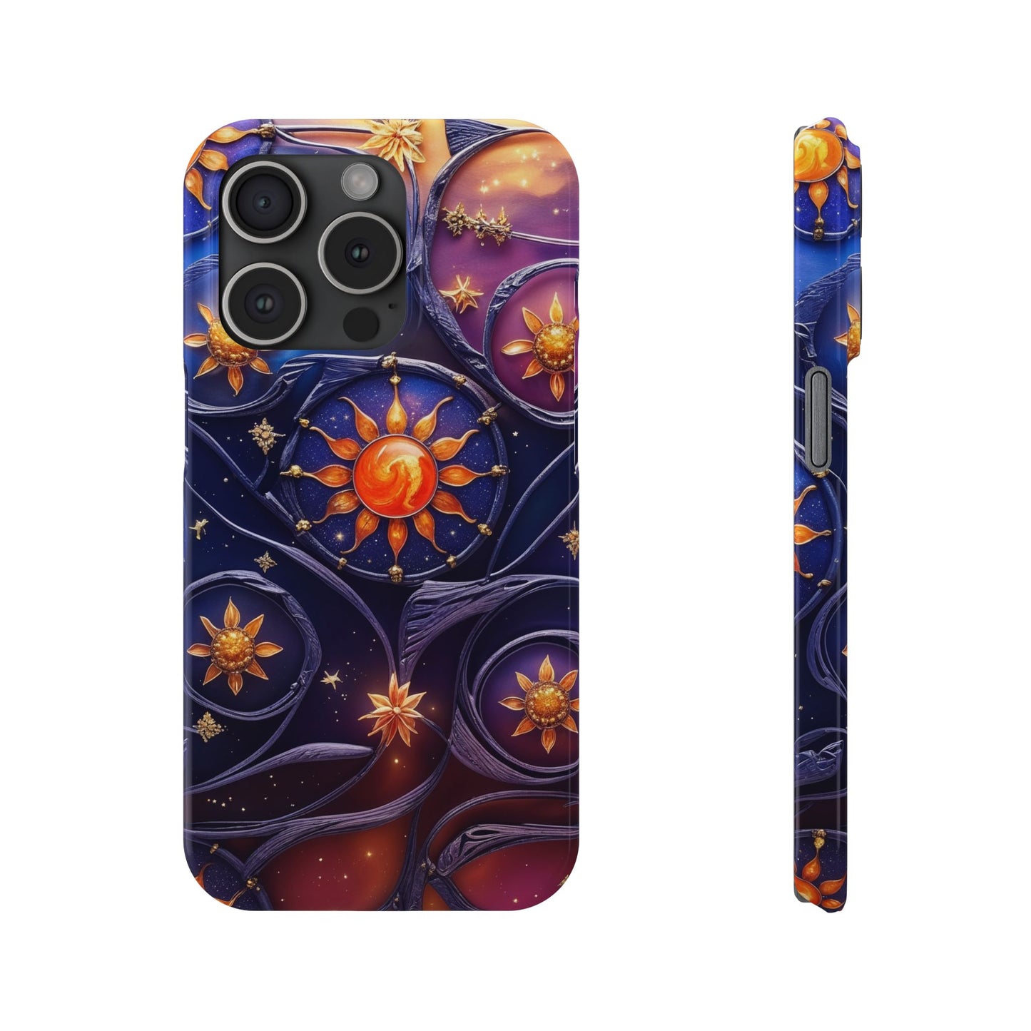 Celestial Slim Phone Cases, Starry Sky Phone Cover, Zodiac Design, Astrology Gift, Cosmic Phone Accessories