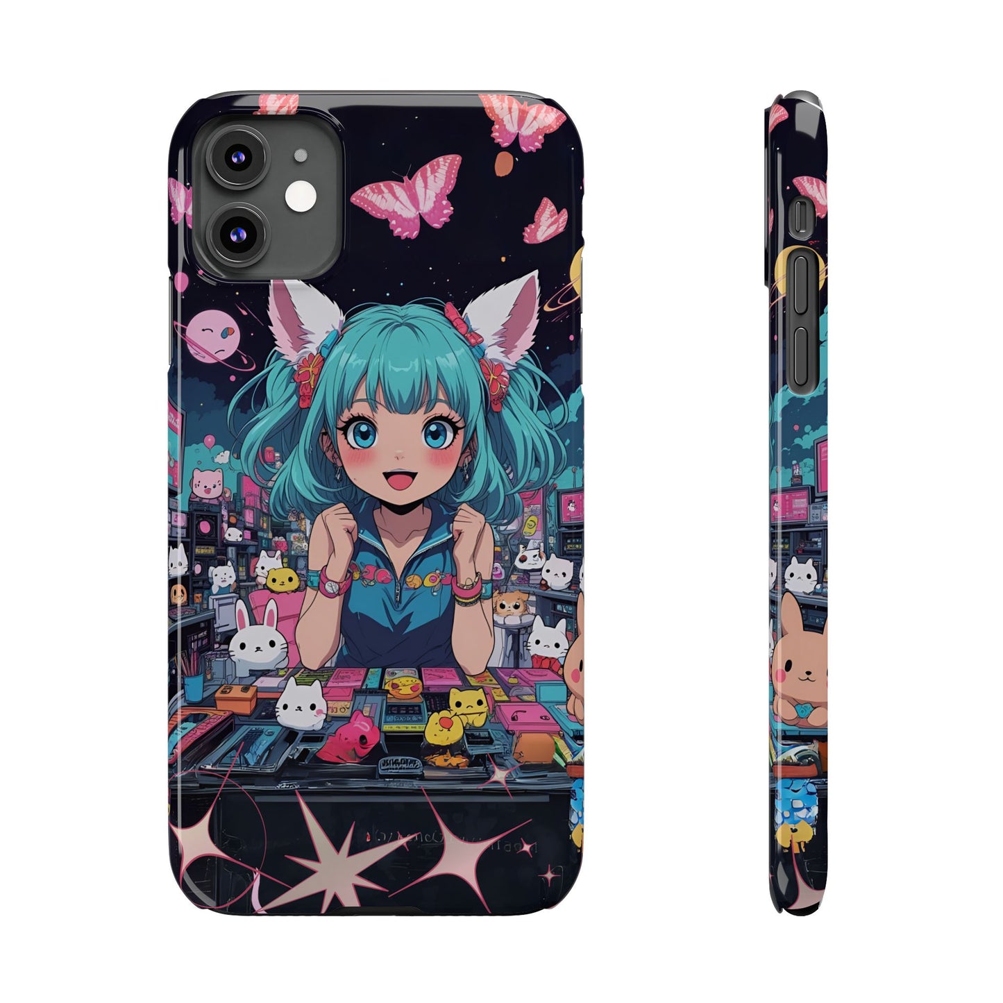 Cute Slim Phone Case, Kawaii Anime Phone Case, Aesthetic Phone Cover, Gift for Anime Lovers, Fun Mobile Accessory