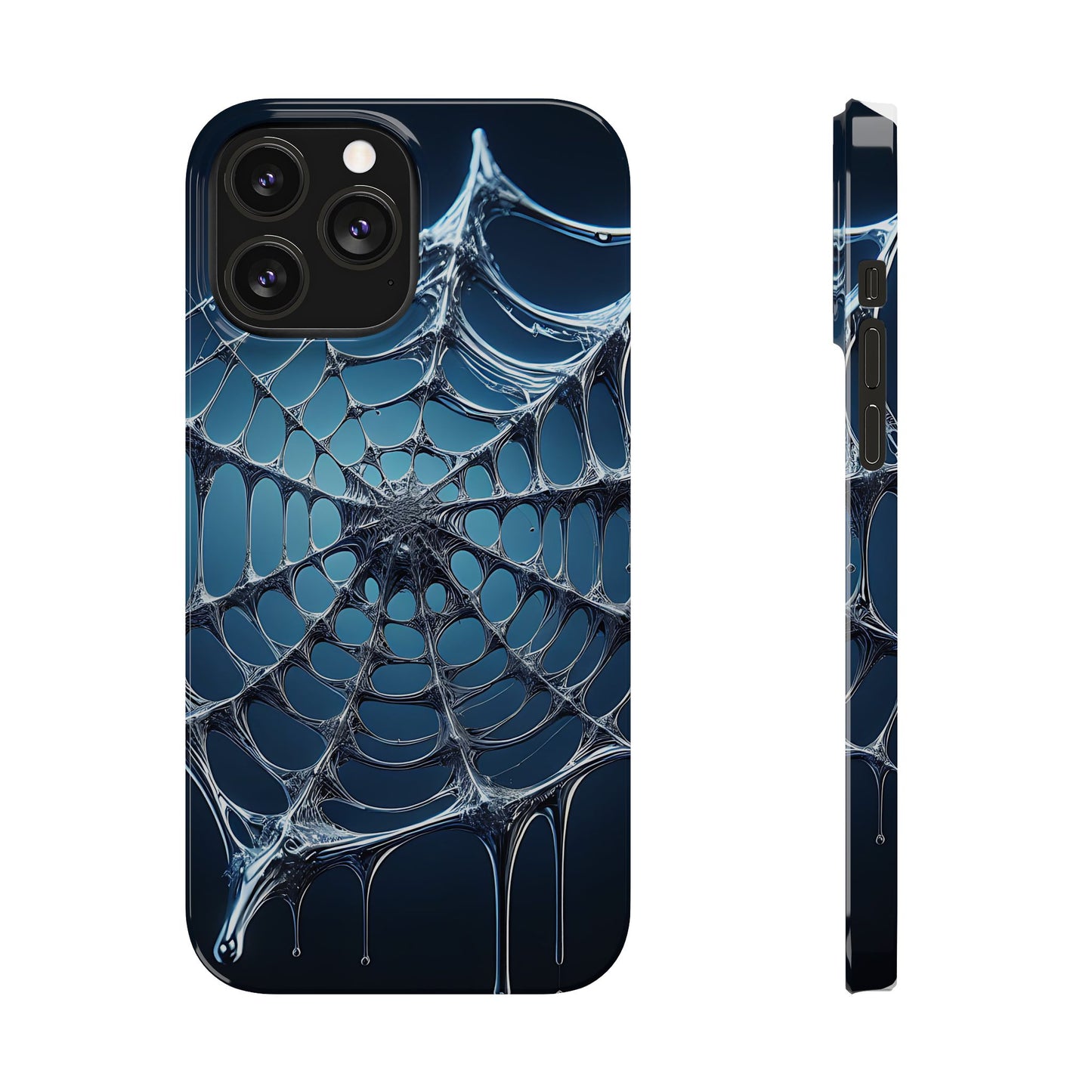Spider Web Slim Phone Case - Artistic Design for Halloween, Unique Gift, Phone Accessories, Trendy Tech Style, Eco-Friendly Case