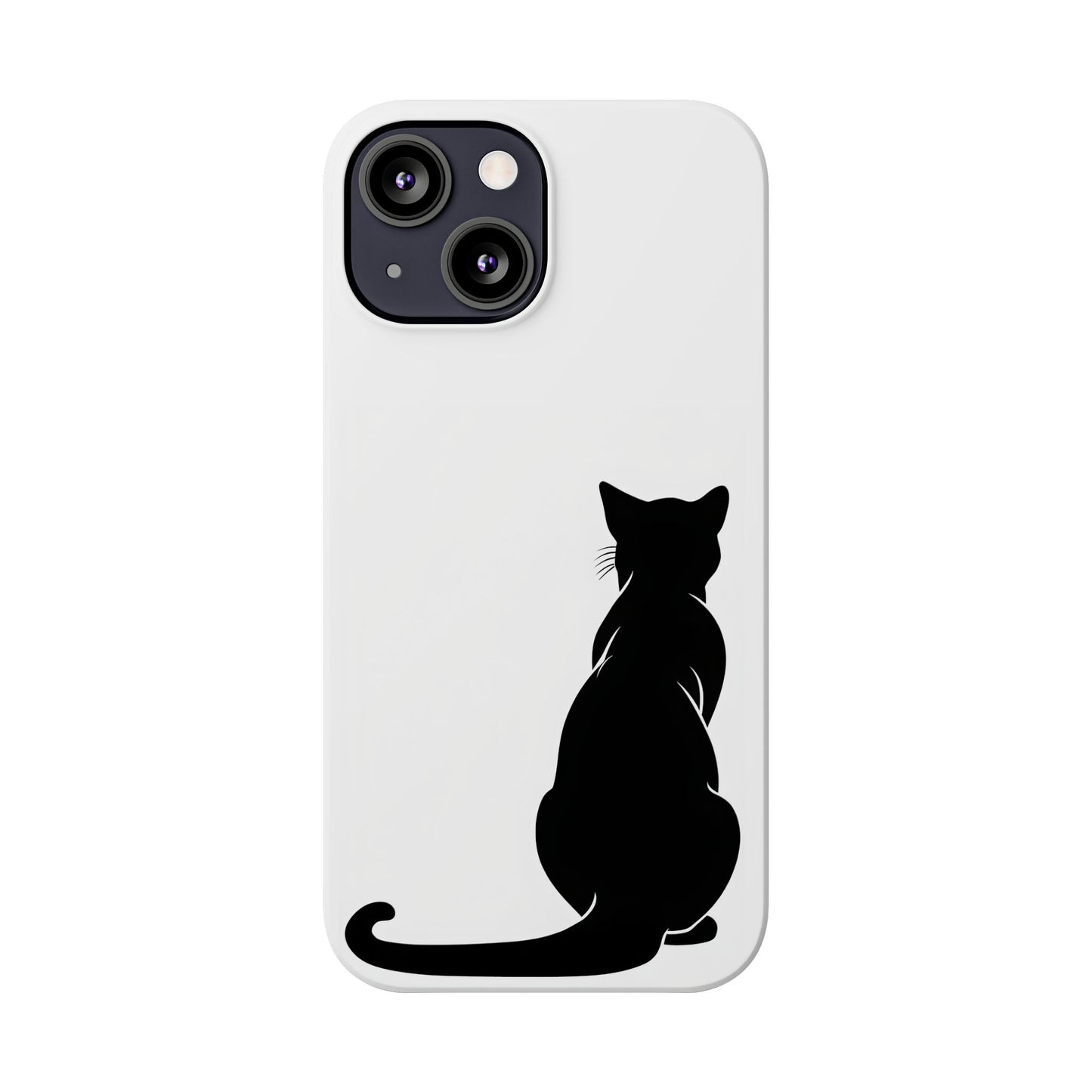 Black Cat Halloween Slim Phone Case Coquette, Creepy Cute Gift for Her, Goth Coquette Spooky Case, Compatible with iPhone, Galaxy, Google