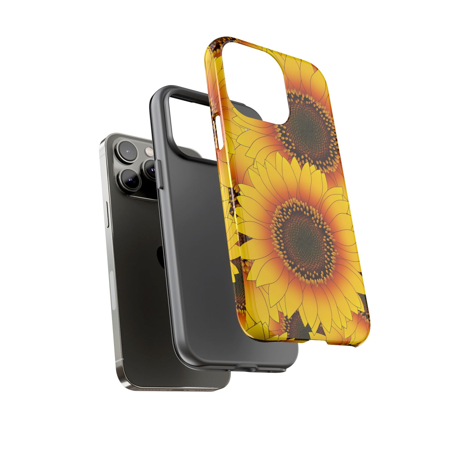 Sunflower Aesthetic Tough Phone Case - Bright Floral Art, Bold Yellow Sunflower Design, Compatible with iPhone, Galaxy, and Google Phones