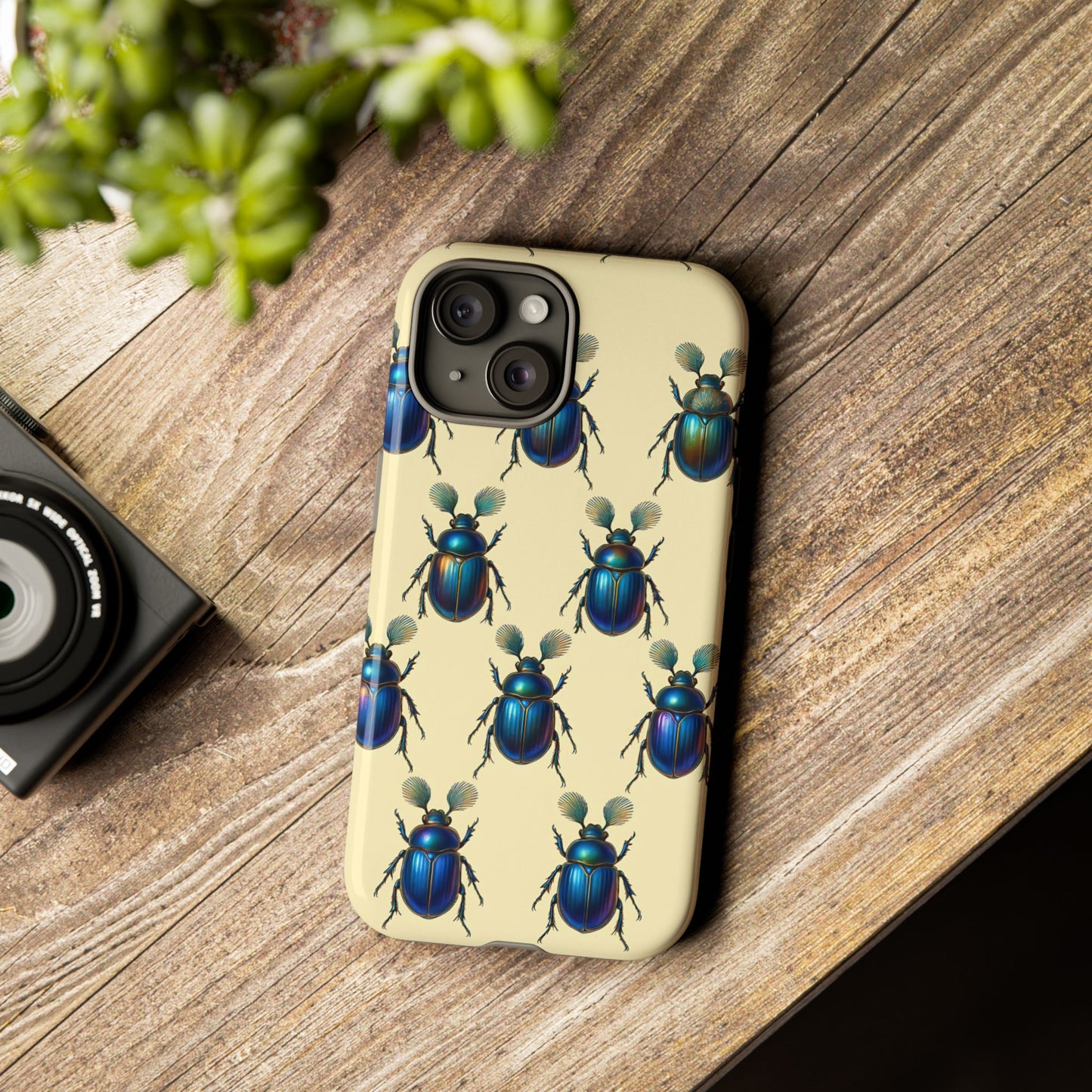 Beetle Tough Phone Case - Nature-Inspired Insect Art, Vintage Bug Pattern Design, Compatible with iPhone, Galaxy, and Google Phones