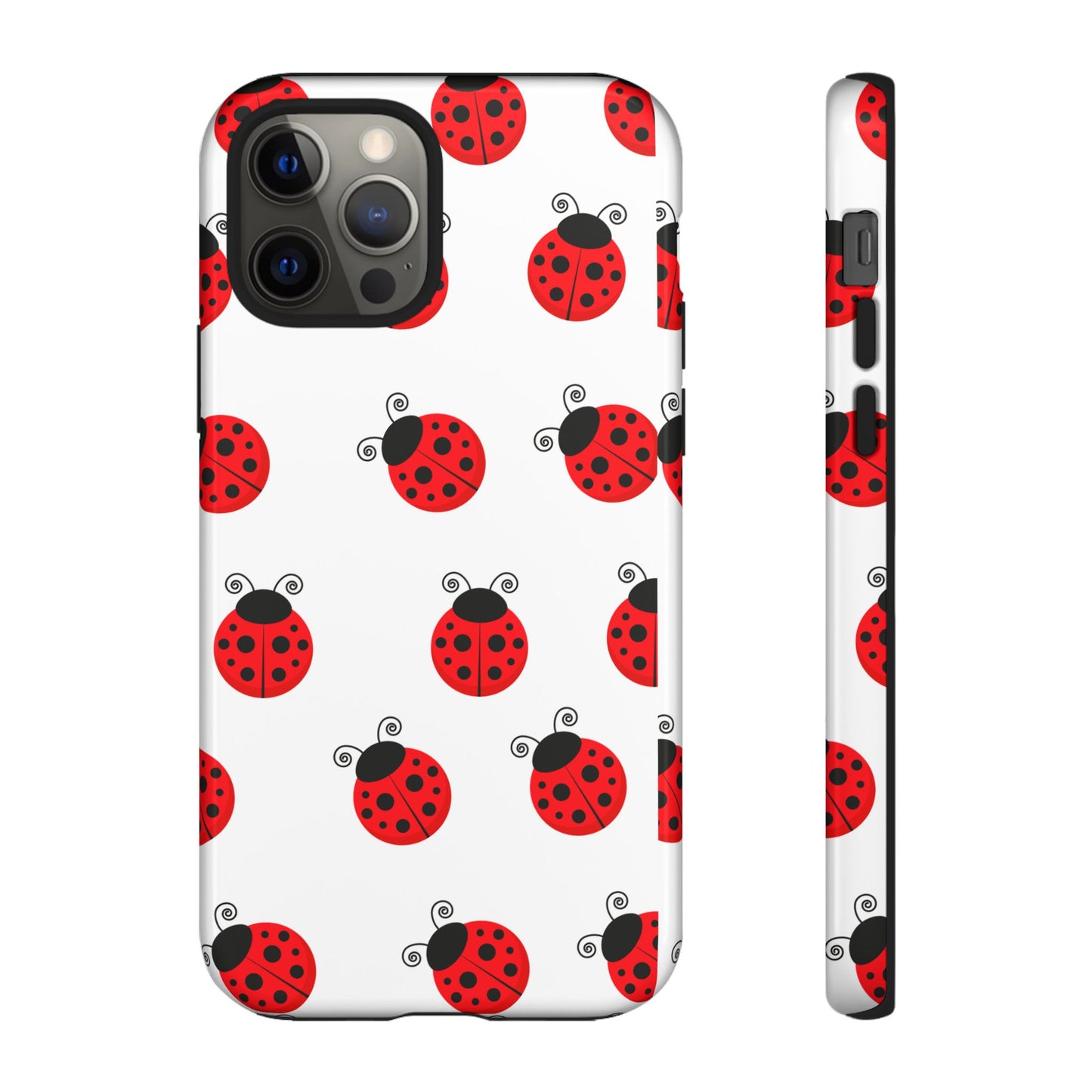 Ladybug Tough Phone Case - Cute Insect Aesthetic, Nature-Inspired Pattern Art, Compatible with iPhone, Galaxy, and Google Phones