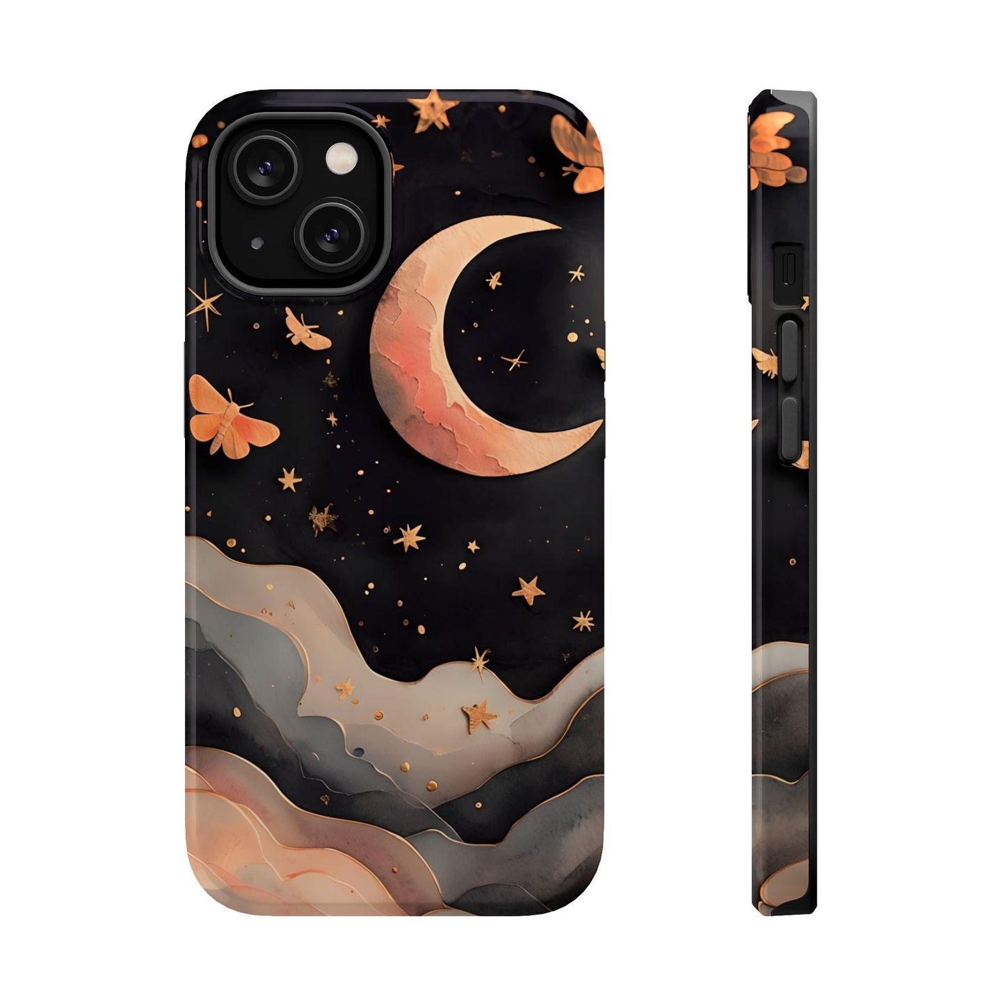 Moonlit Dream Magnetic Phone Case Night Sky Art, Celestial Design, Moon Lovers, Compatible with iPhone 17, 16, 15, 14, 13