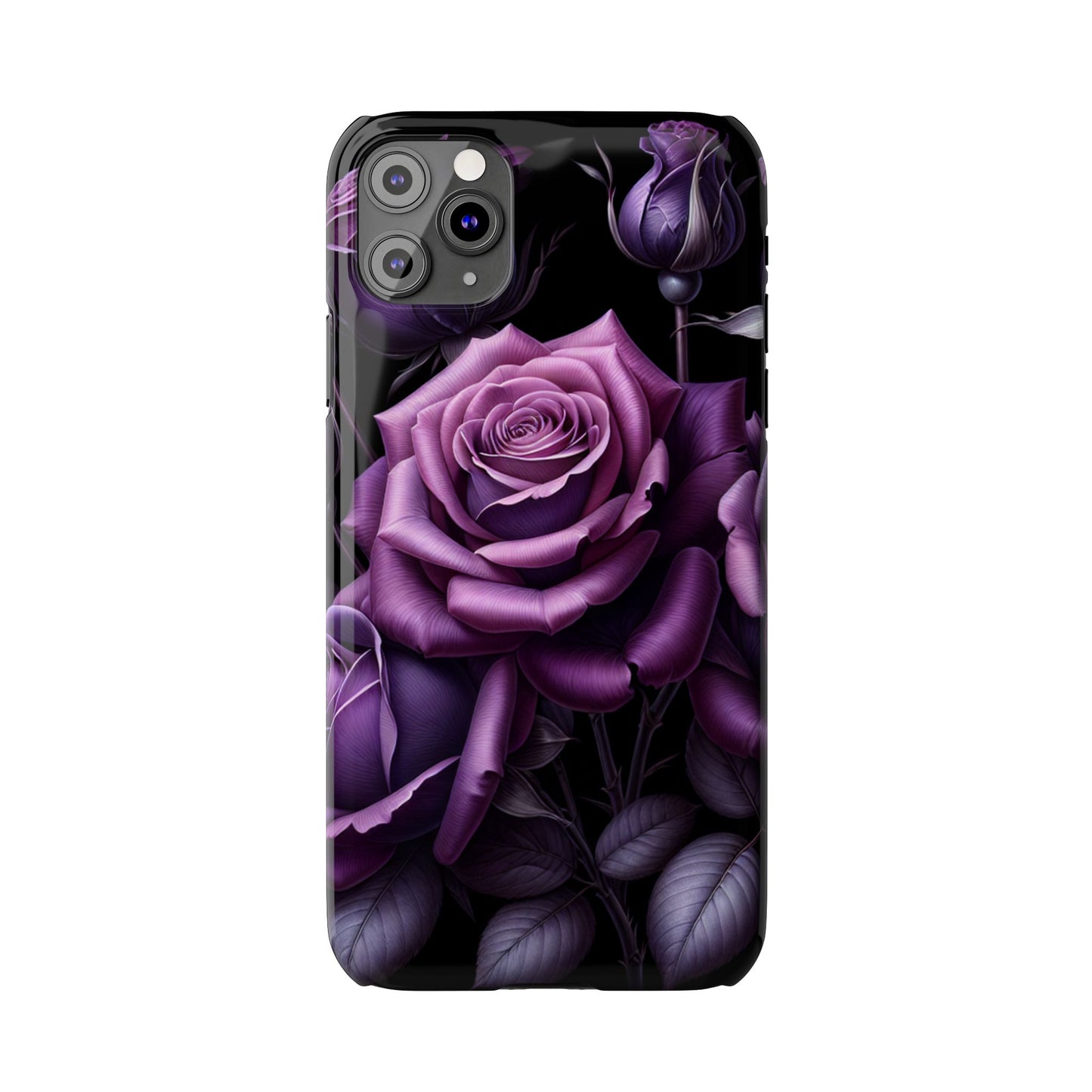 Purple Rose Slim Phone Cases, Floral Phone Cover, Elegant Smartphone Case, Gift for Her, Mother's Day Accessories