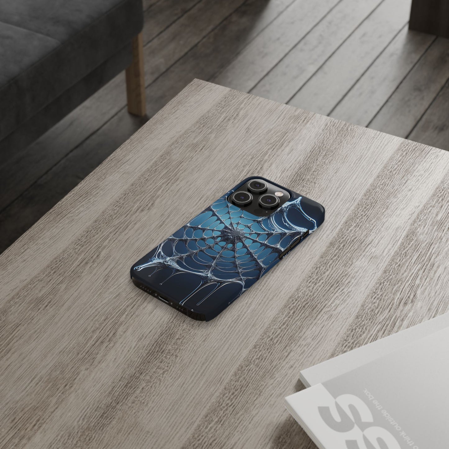 Spider Web Slim Phone Case - Artistic Design for Halloween, Unique Gift, Phone Accessories, Trendy Tech Style, Eco-Friendly Case