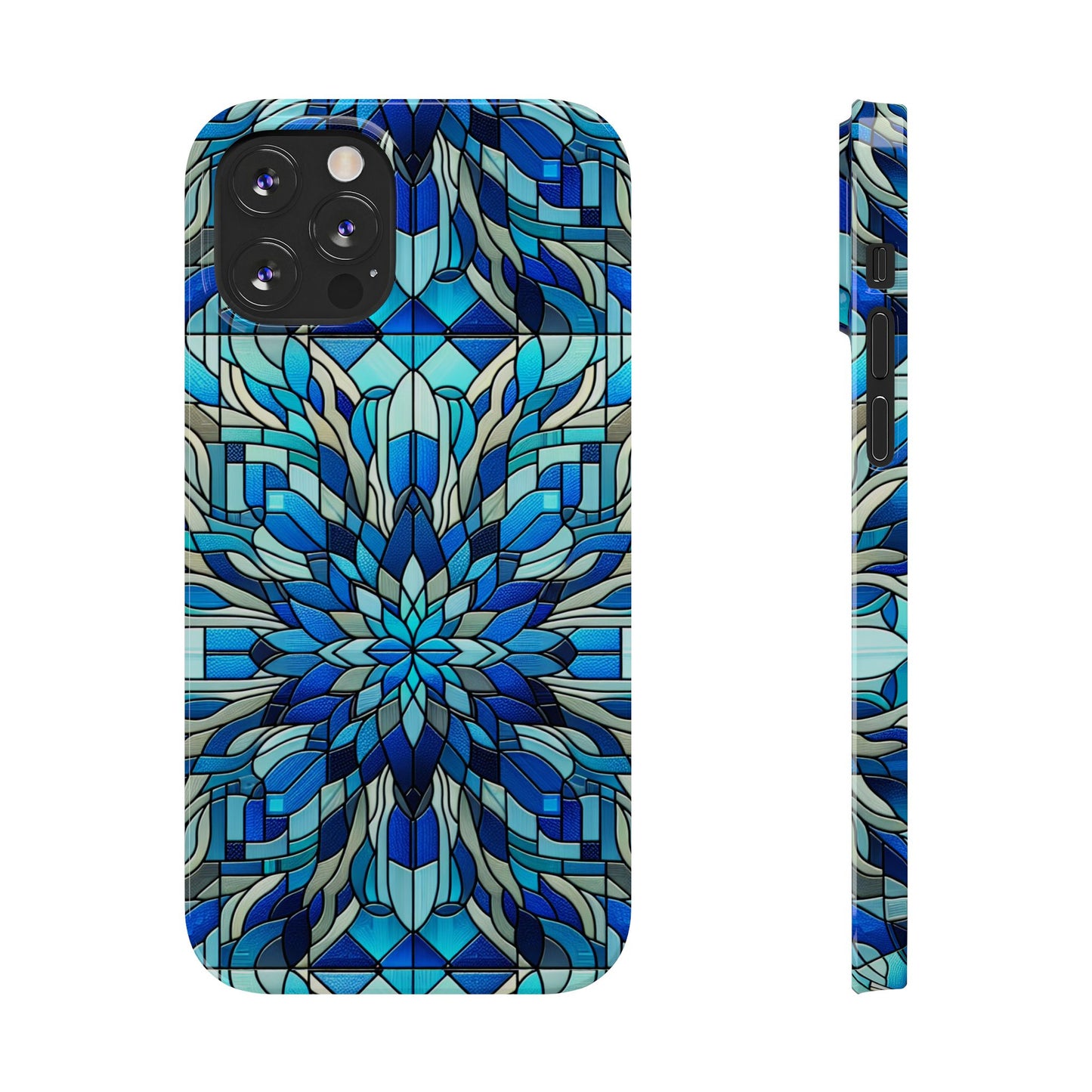 Stained Glass Slim Phone Cases, Floral Phone Covers, Unique Gifts, Artistic Phone Skins, Smartphone Accessories, Stylish Cases