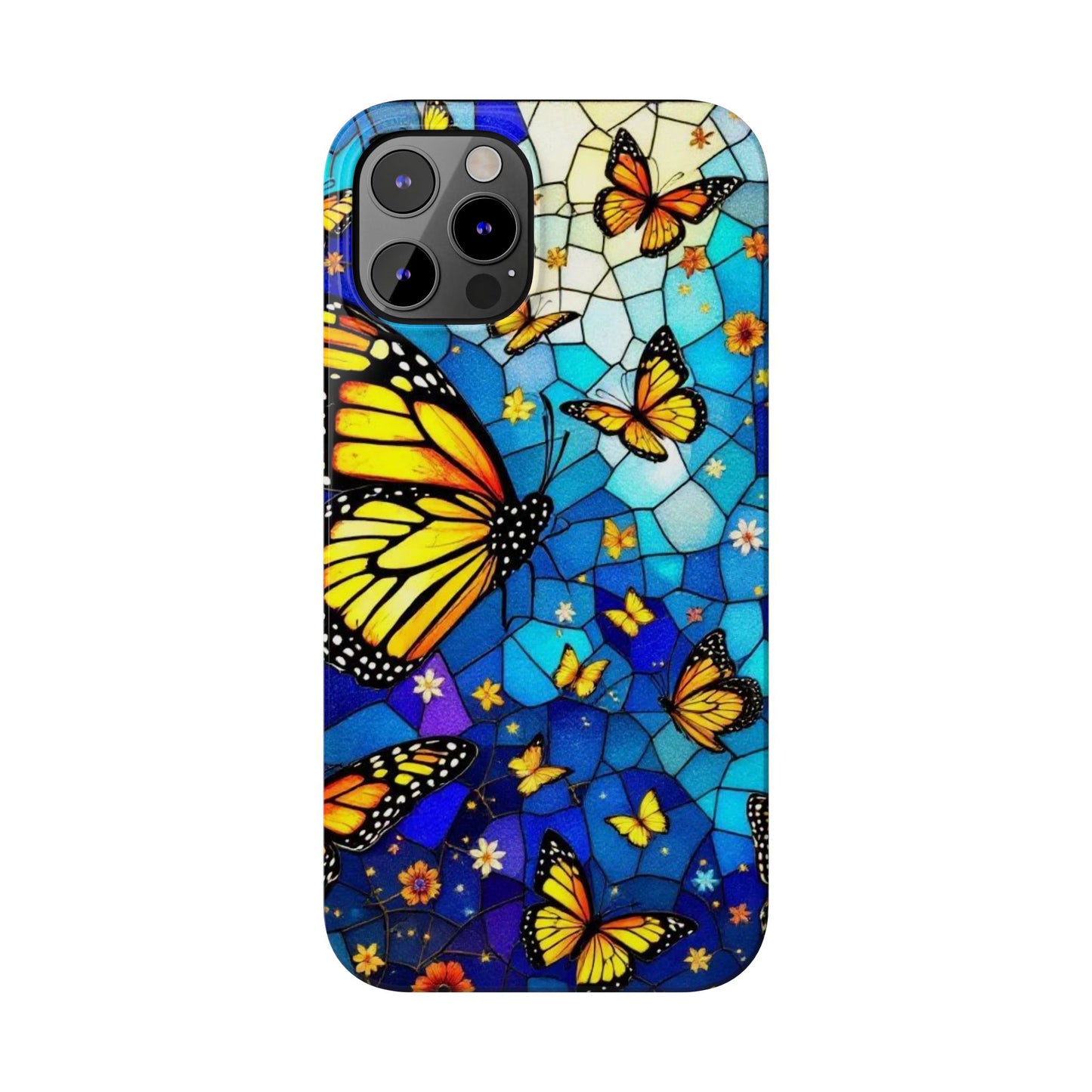 Butterfly Garden Slim Phone Case - Colorful Floral Design, Gift for Nature Lovers, Birthday Surprise, Eco-Friendly, Summer Vibes