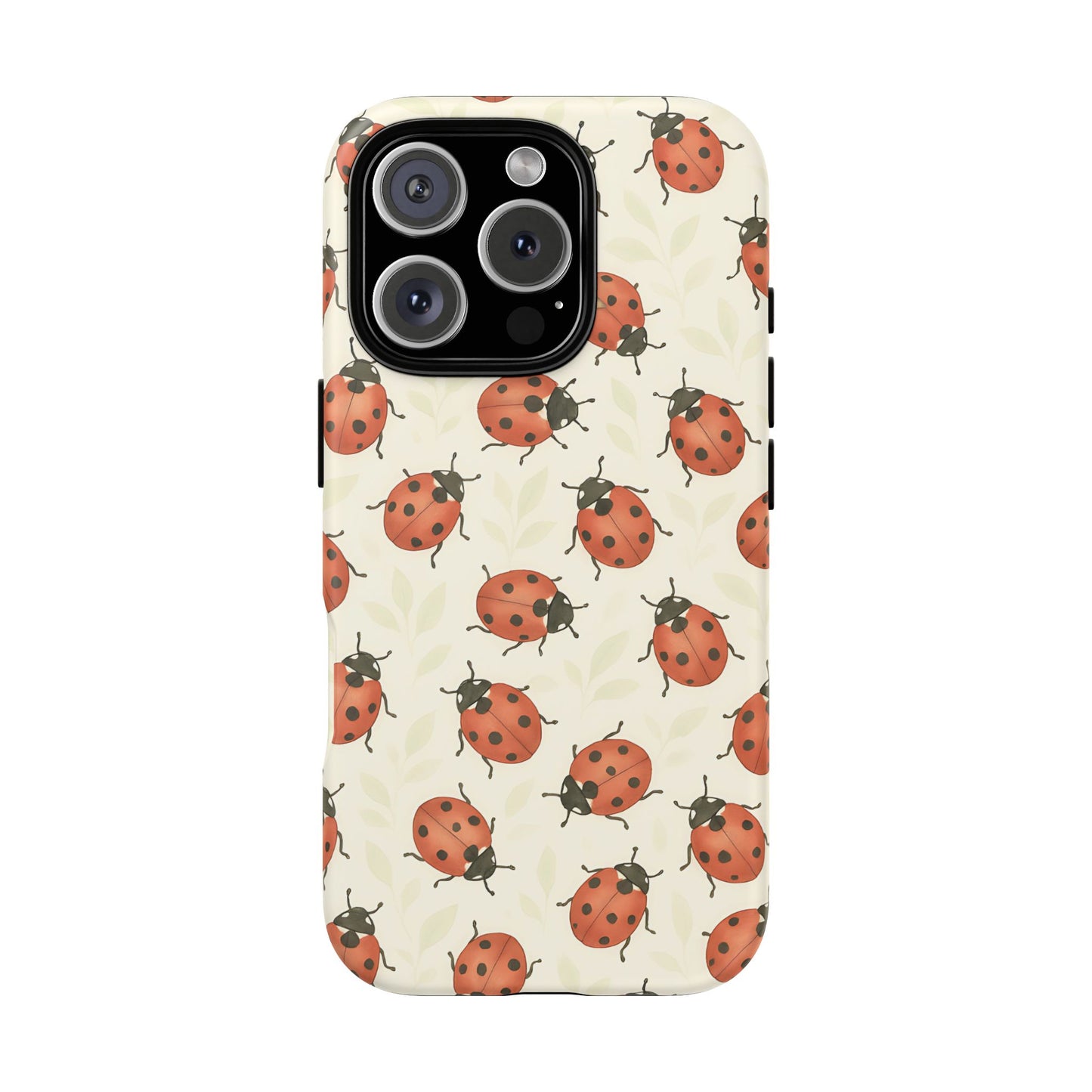 Ladybug Tough Phone Case - Cute Insect Aesthetic, Nature-Inspired Pattern Art, Compatible with iPhone, Galaxy, and Google Phones
