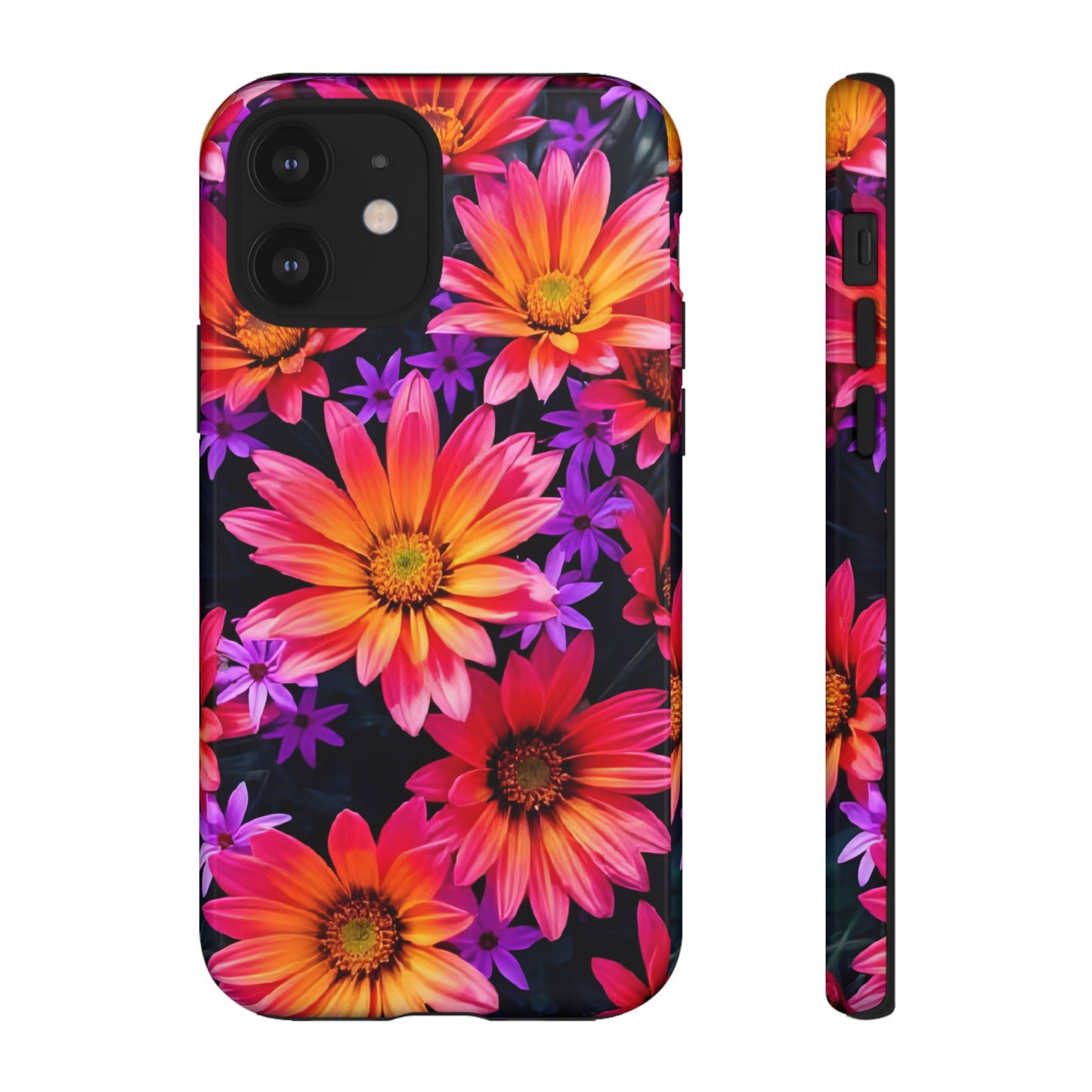 Bold Garden Flower Tough Phone Case - Colorful Floral Print, Bright Botanical Aesthetic, Compatible with iPhone, Galaxy, and Google Phones