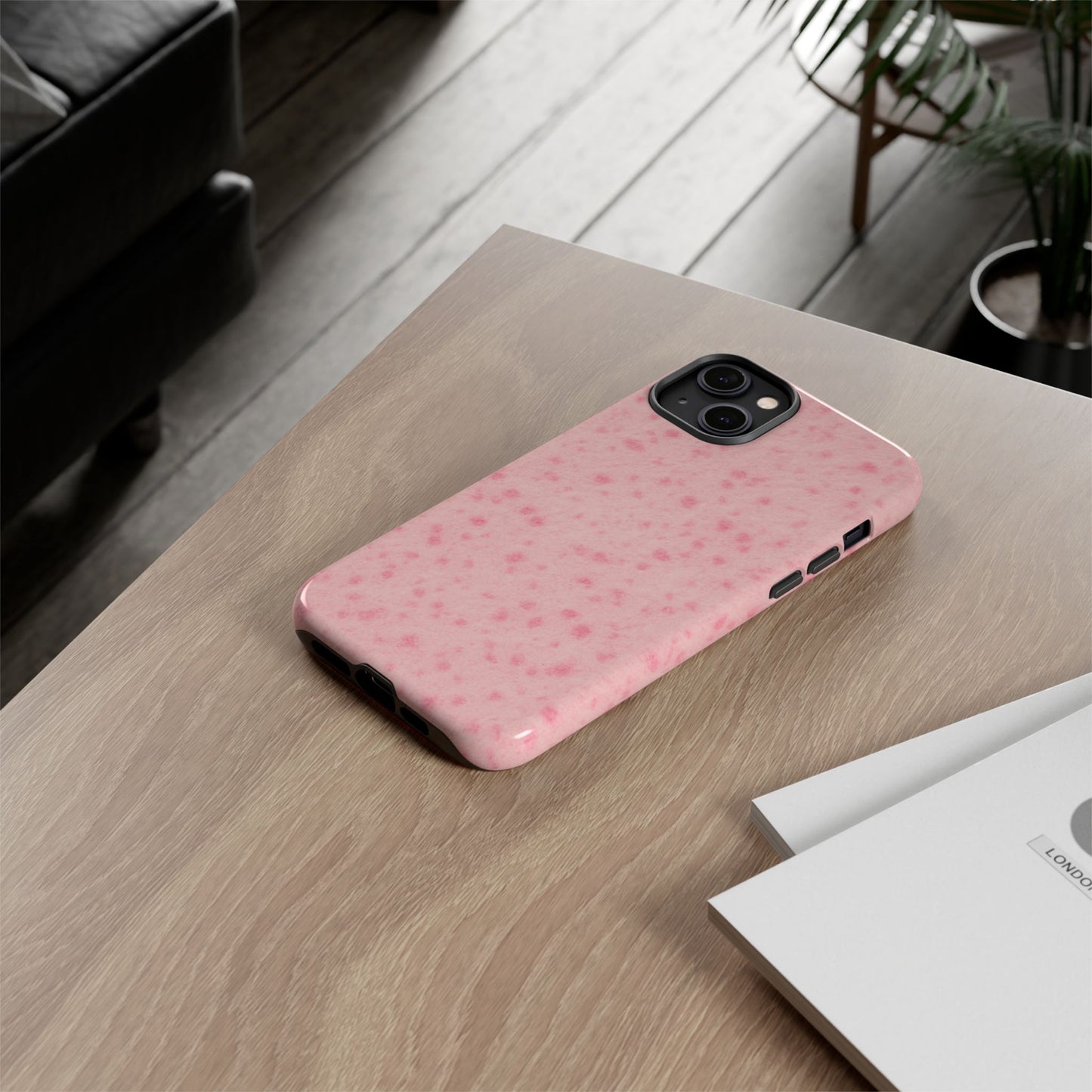Axolotl Print Tough Phone Case, Animal Print, Protective Faux Skin Style Cover Compatible with iPhone 17, 16, 15, 14, 13, Galaxy, Google