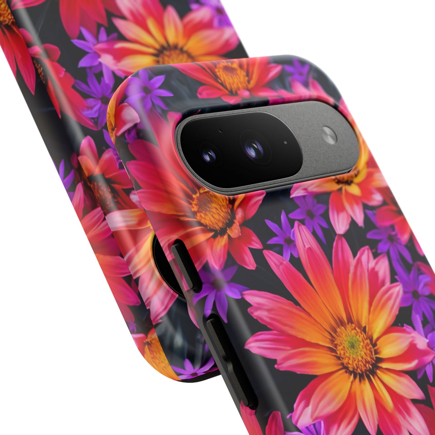 Bold Garden Flower Tough Phone Case - Colorful Floral Print, Bright Botanical Aesthetic, Compatible with iPhone, Galaxy, and Google Phones