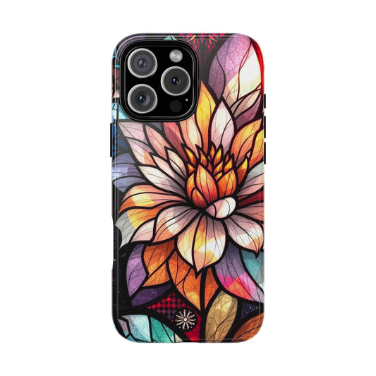 Colorful Stained Glass Flower Case Stylish and Protective, Compatible with iPhone 16 15 14 13 12 11 8 Pro Max Plus, Pixel and Samsung Phones