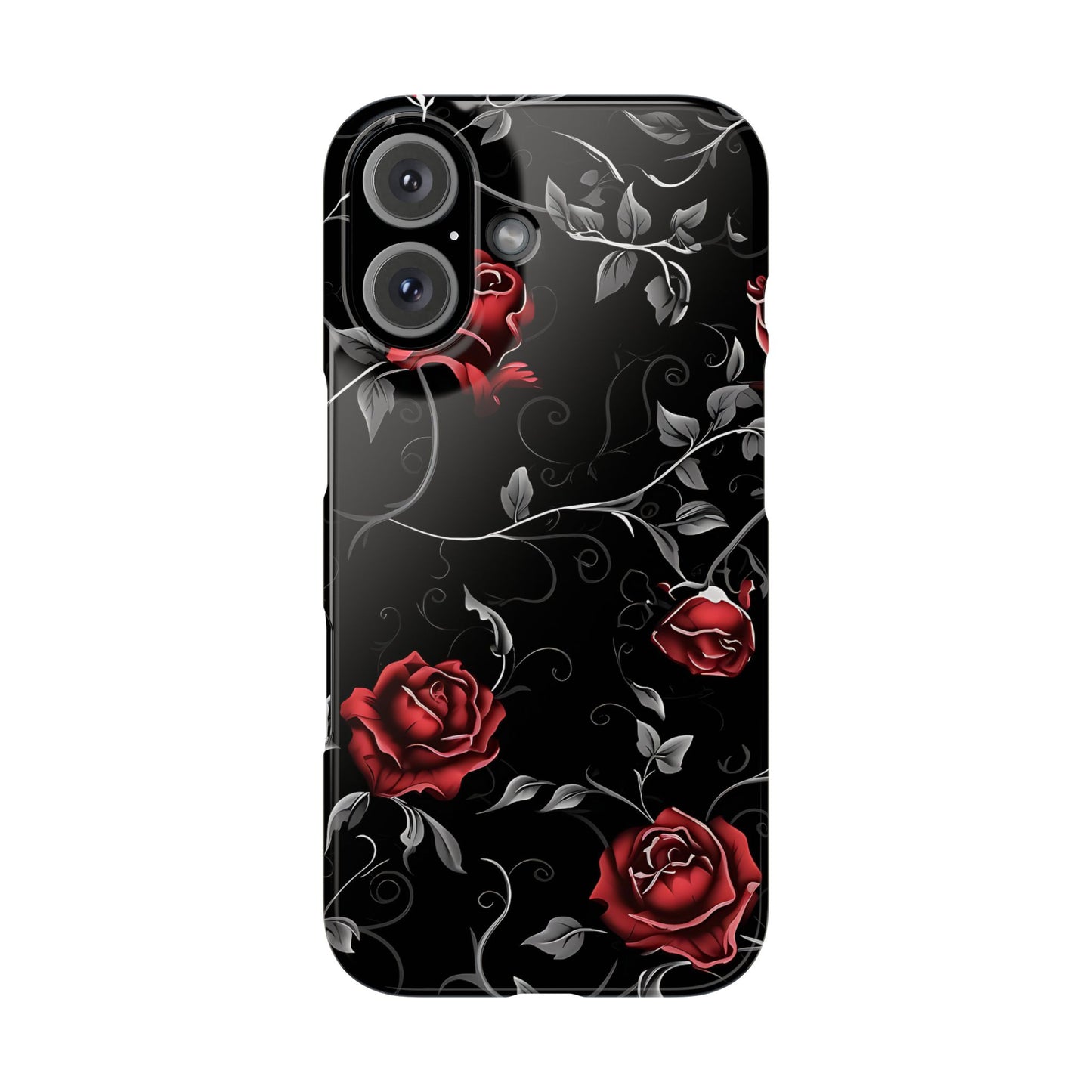 Elegant Floral Slim Phone Cases, Gothic Style Case, Rose Design Cover, Unique Gift for Her, Phone Accessories, Modern Chic