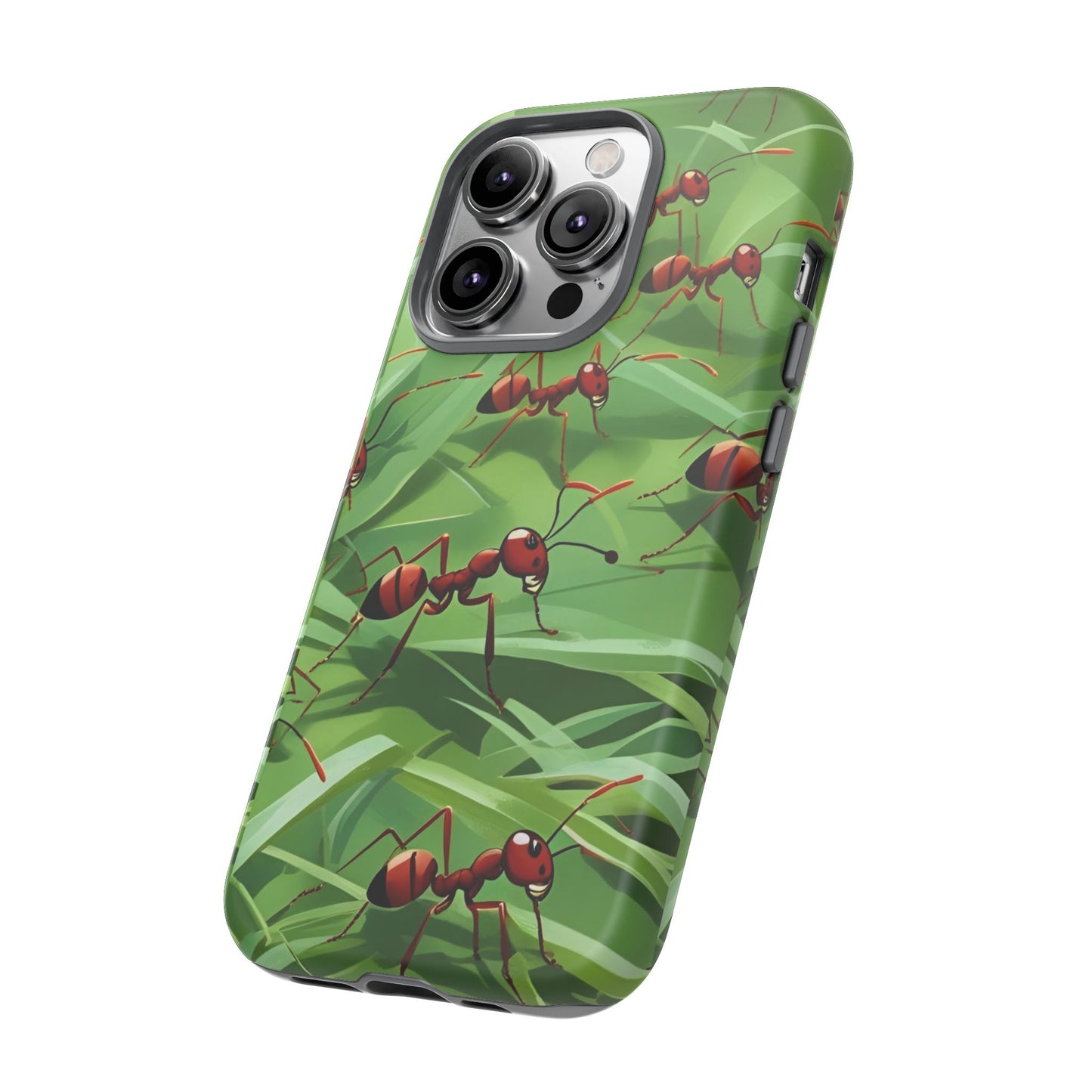 Marching Ant Pattern Tough Phone Case - Realistic Insect Art, Minimalist Nature Aesthetic, Compatible with iPhone, Galaxy, and Google Phones