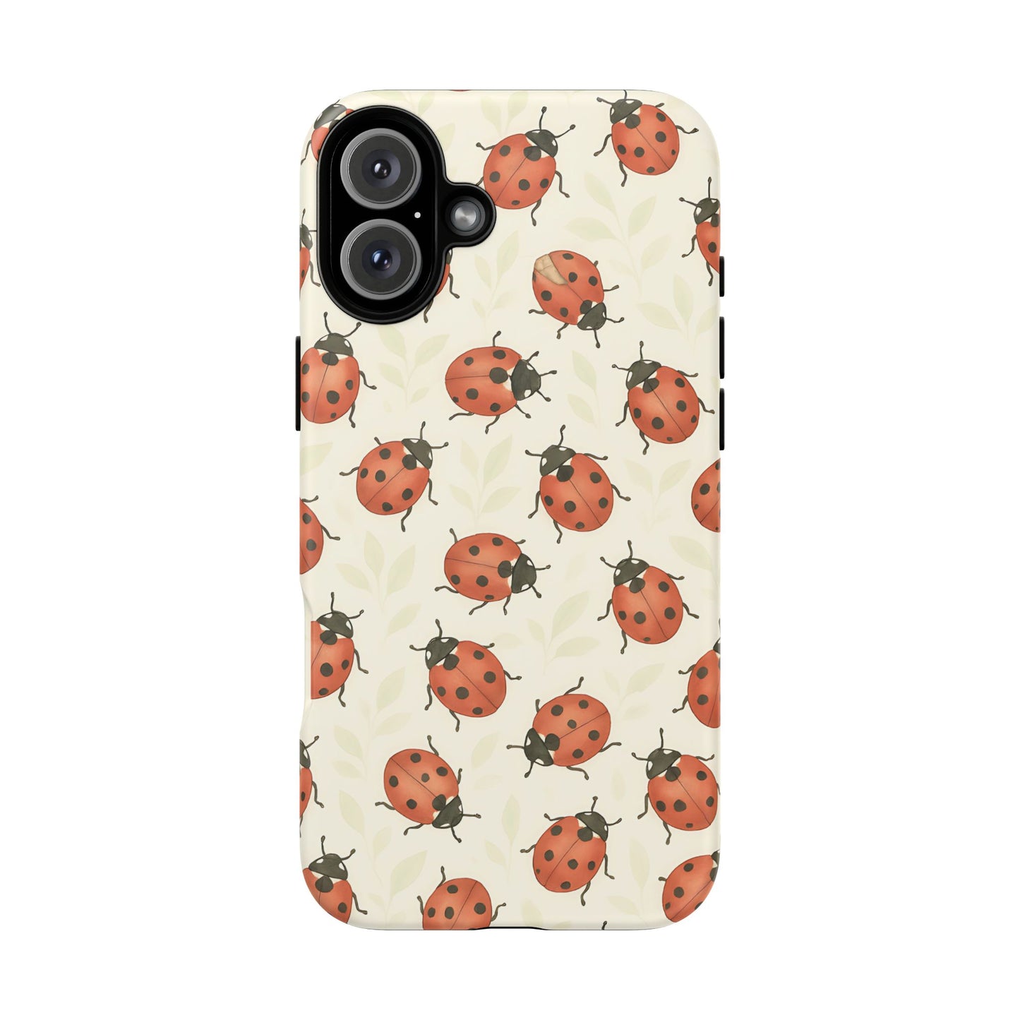 Ladybug Tough Phone Case - Cute Insect Aesthetic, Nature-Inspired Pattern Art, Compatible with iPhone, Galaxy, and Google Phones