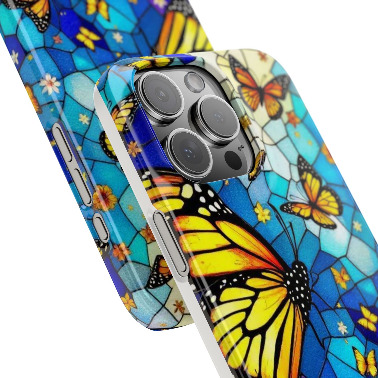 Butterfly Garden Slim Phone Case - Colorful Floral Design, Gift for Nature Lovers, Birthday Surprise, Eco-Friendly, Summer Vibes