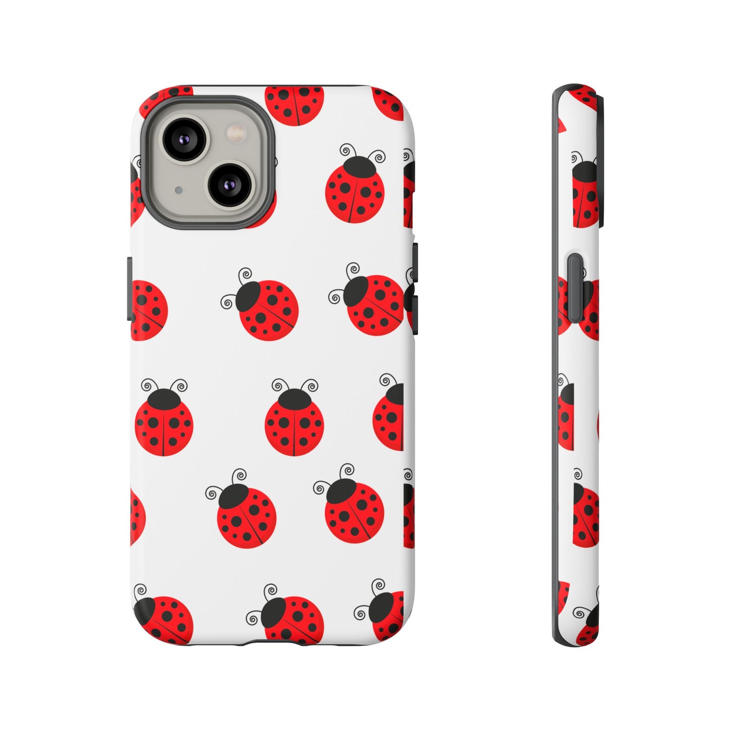 Ladybug Tough Phone Case - Cute Insect Aesthetic, Nature-Inspired Pattern Art, Compatible with iPhone, Galaxy, and Google Phones