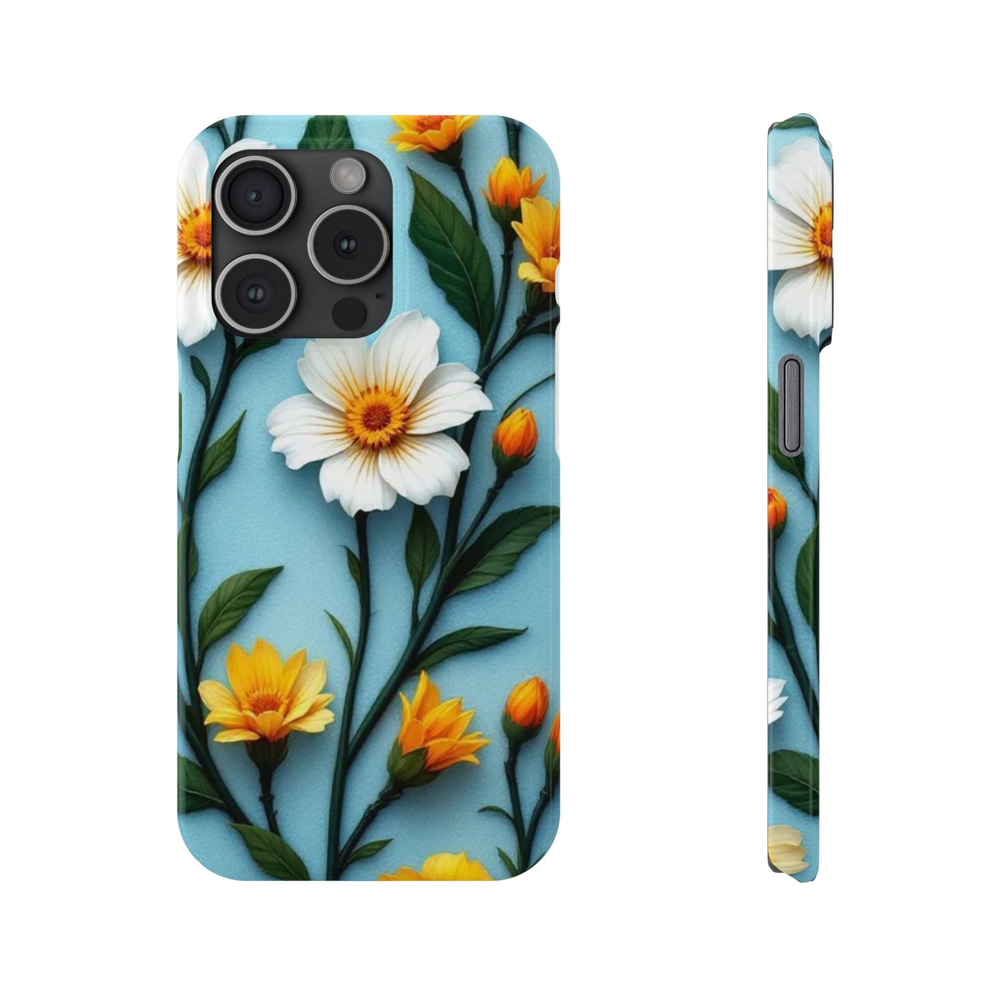 Floral Slim Phone Case, Smartphone Accessories, Gift for Her, Nature Lover Gift, Spring Decor, Cute Phone Cover