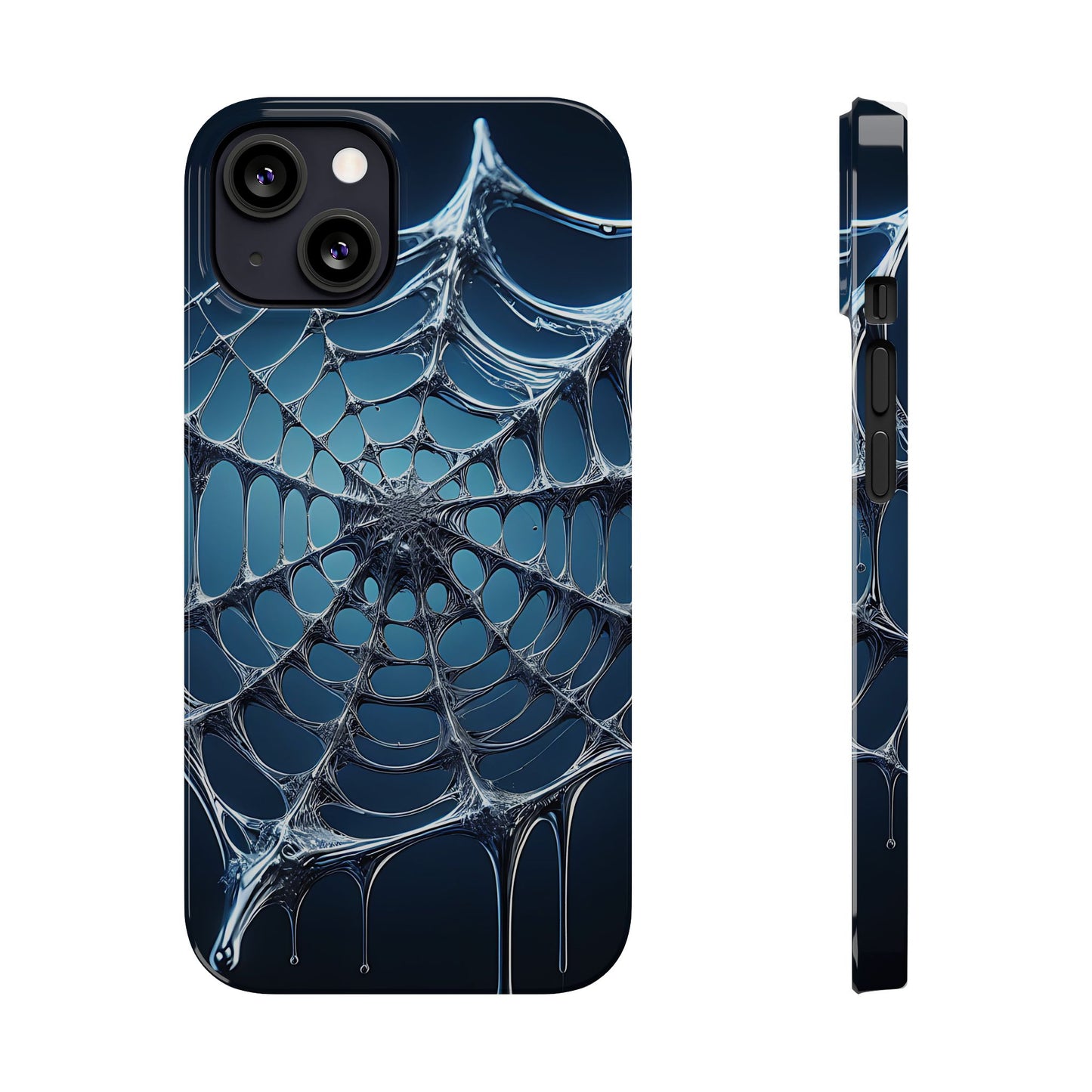 Spider Web Slim Phone Case - Artistic Design for Halloween, Unique Gift, Phone Accessories, Trendy Tech Style, Eco-Friendly Case