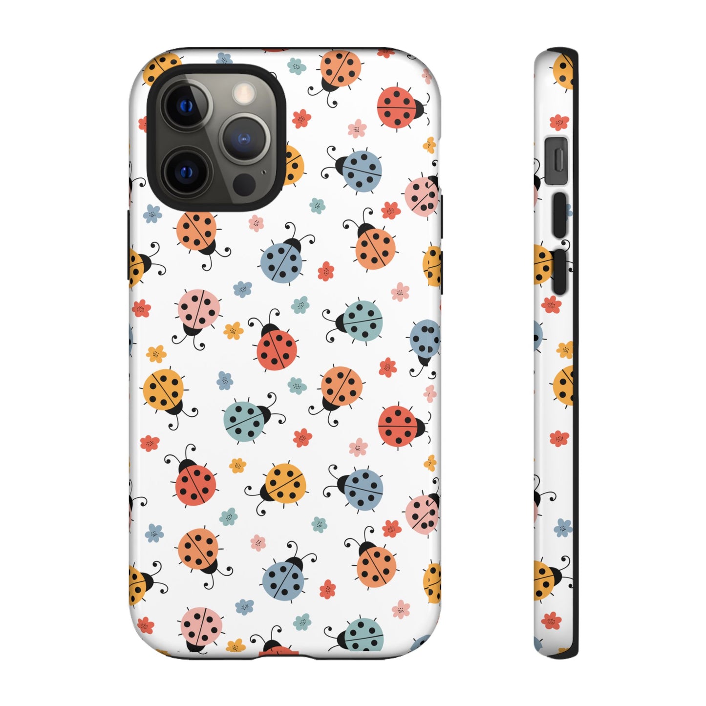 Ladybug Tough Phone Case - Cute Insect Aesthetic, Nature-Inspired Pattern Art, Compatible with iPhone, Galaxy, and Google Phones