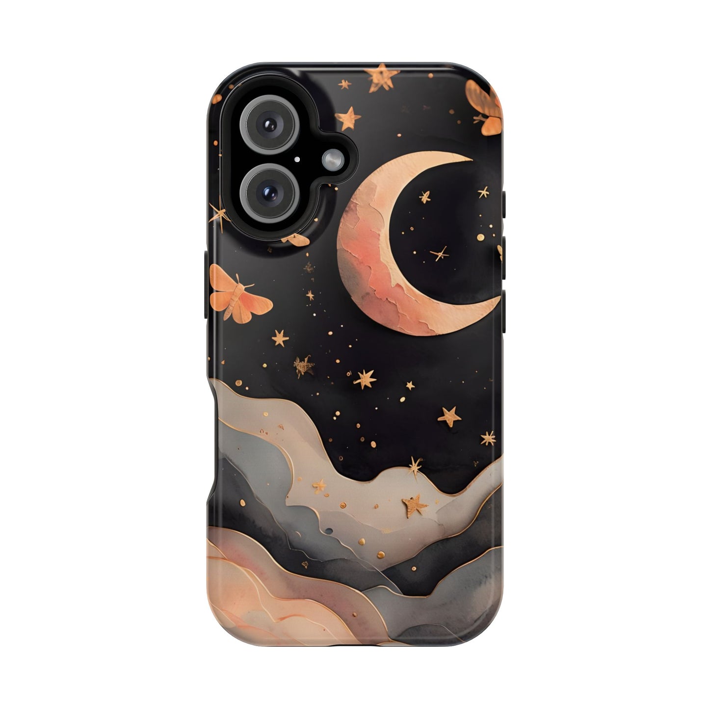 Moonlit Dream Magnetic Phone Case Night Sky Art, Celestial Design, Moon Lovers, Compatible with iPhone 17, 16, 15, 14, 13