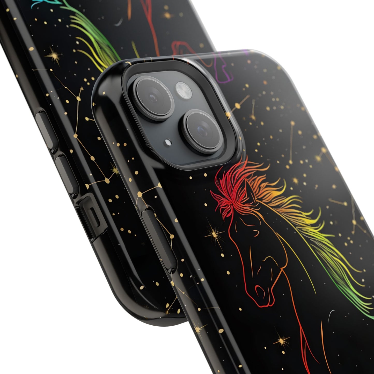 Year of the Horse Neon Art Magnetic Phone Case, Chinese Zodiac 2026 Design, compatible with iPhone 17 16 15 14 13
