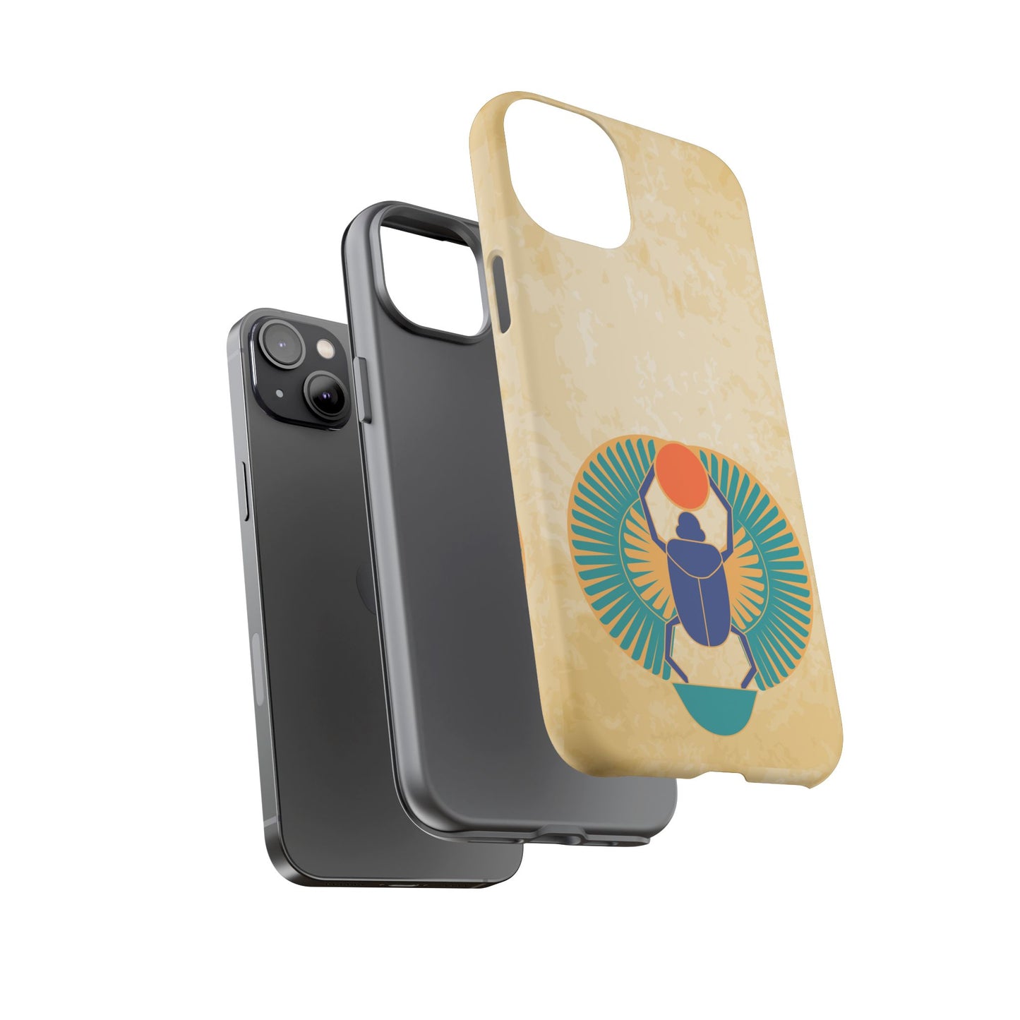Ancient Egyptian Scarab Beetle Tough Phone Case - Symbol of Rebirth Design, Mythological Art, Compatible with iPhone, Galaxy, and Google