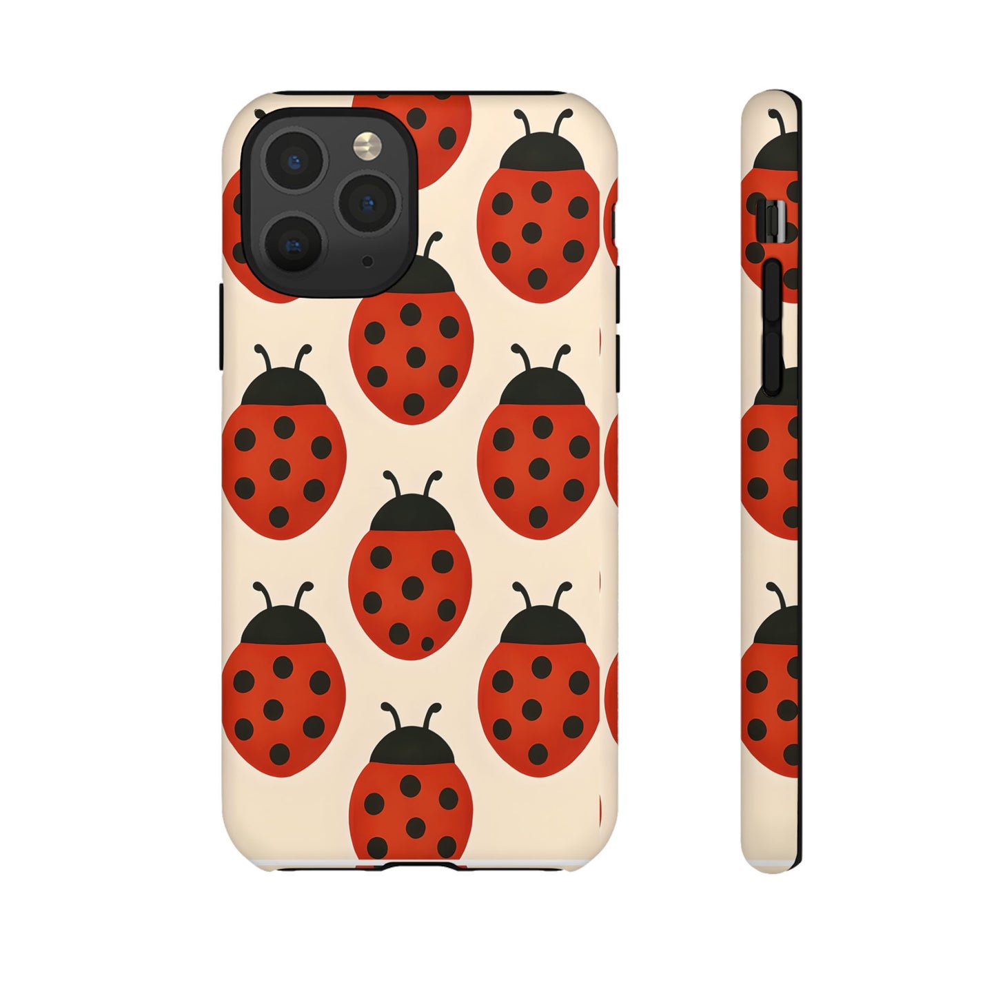 Cute Ladybug Tough Phone Case - Red and Black Insect Pattern, Nature-Inspired Design, Compatible with iPhone, Galaxy, and Google Phones