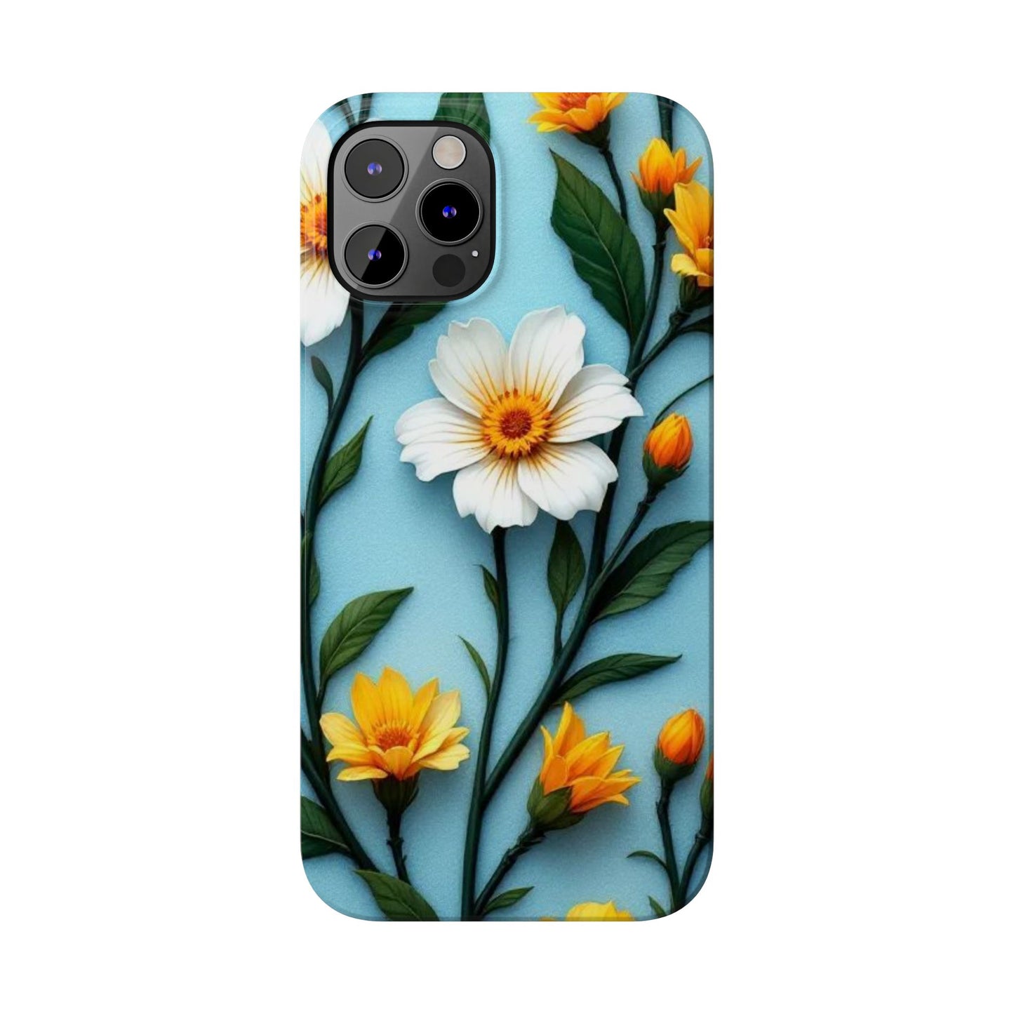 Floral Slim Phone Case, Smartphone Accessories, Gift for Her, Nature Lover Gift, Spring Decor, Cute Phone Cover