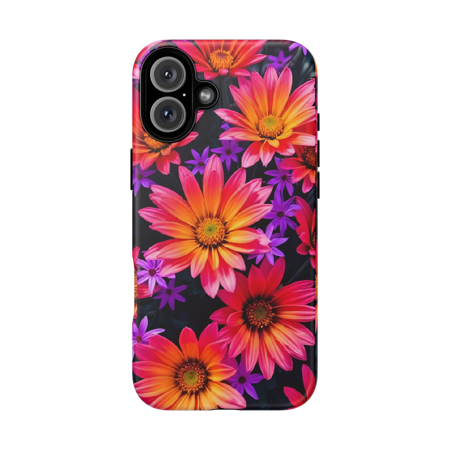 Bold Garden Flower Tough Phone Case - Colorful Floral Print, Bright Botanical Aesthetic, Compatible with iPhone, Galaxy, and Google Phones