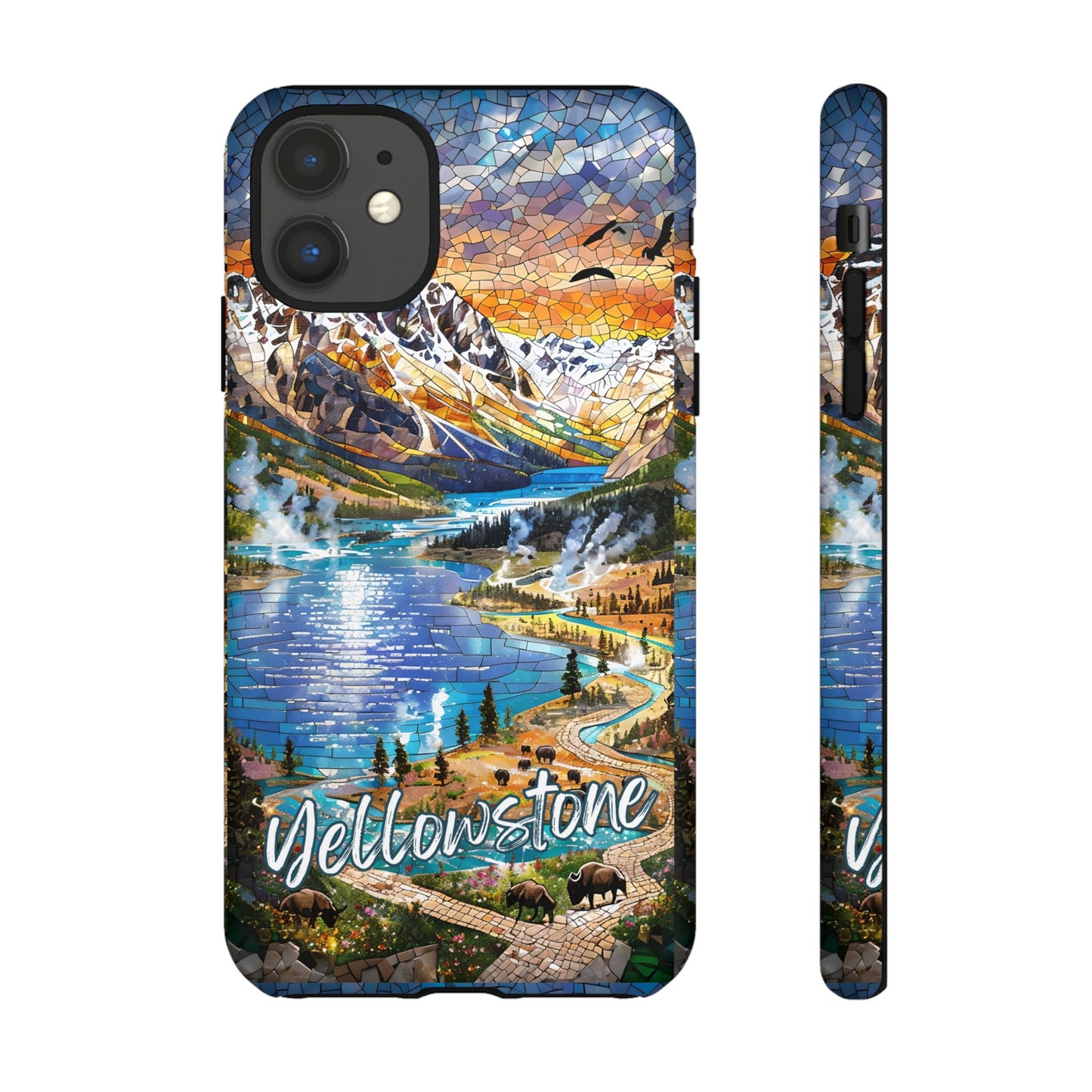 Yellowstone  National Park Phone Case, Mosaic Phone Case, Yellowstone National Park Gift, Scenic Mountains Phone Cover, Landscape Aesthetic