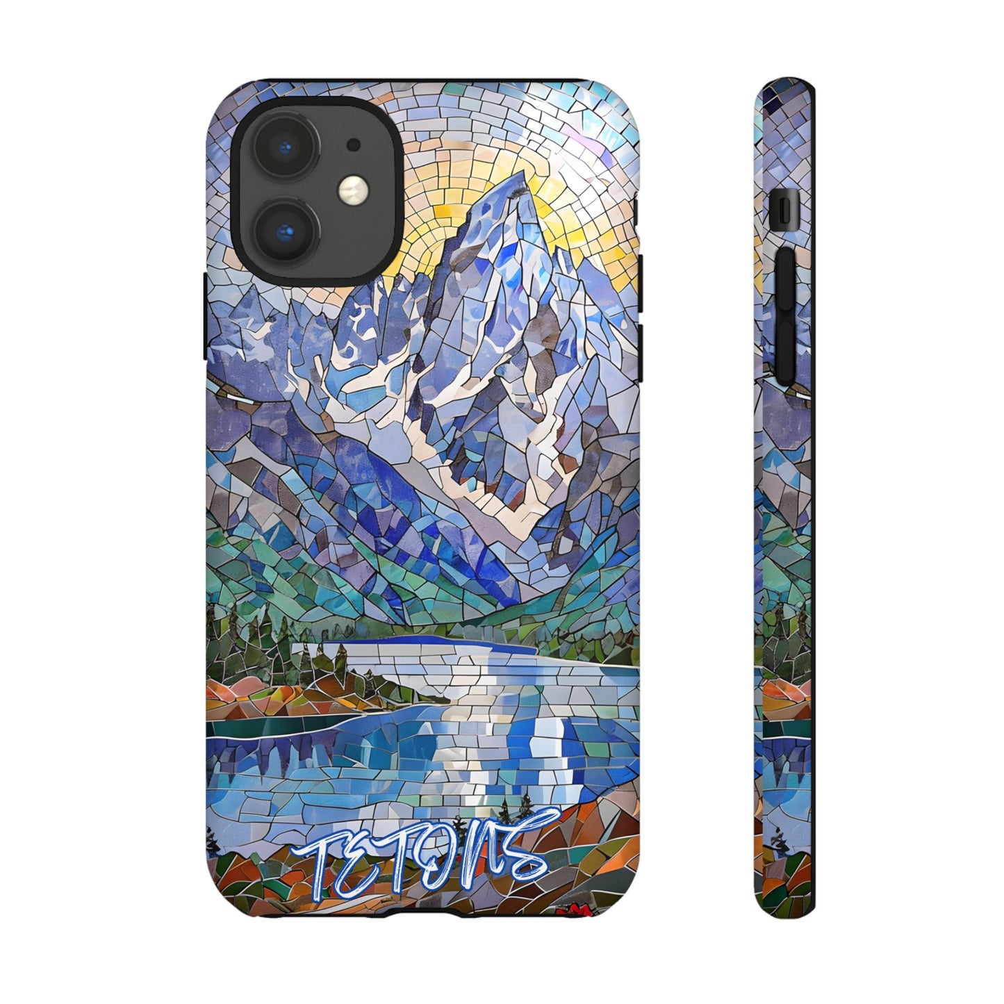Grand Teton National Park Wyoming Phone Case, Mosaic Phone Case, Mountain Nature Art, National Park Gift, Scenic Forest Phone Cover