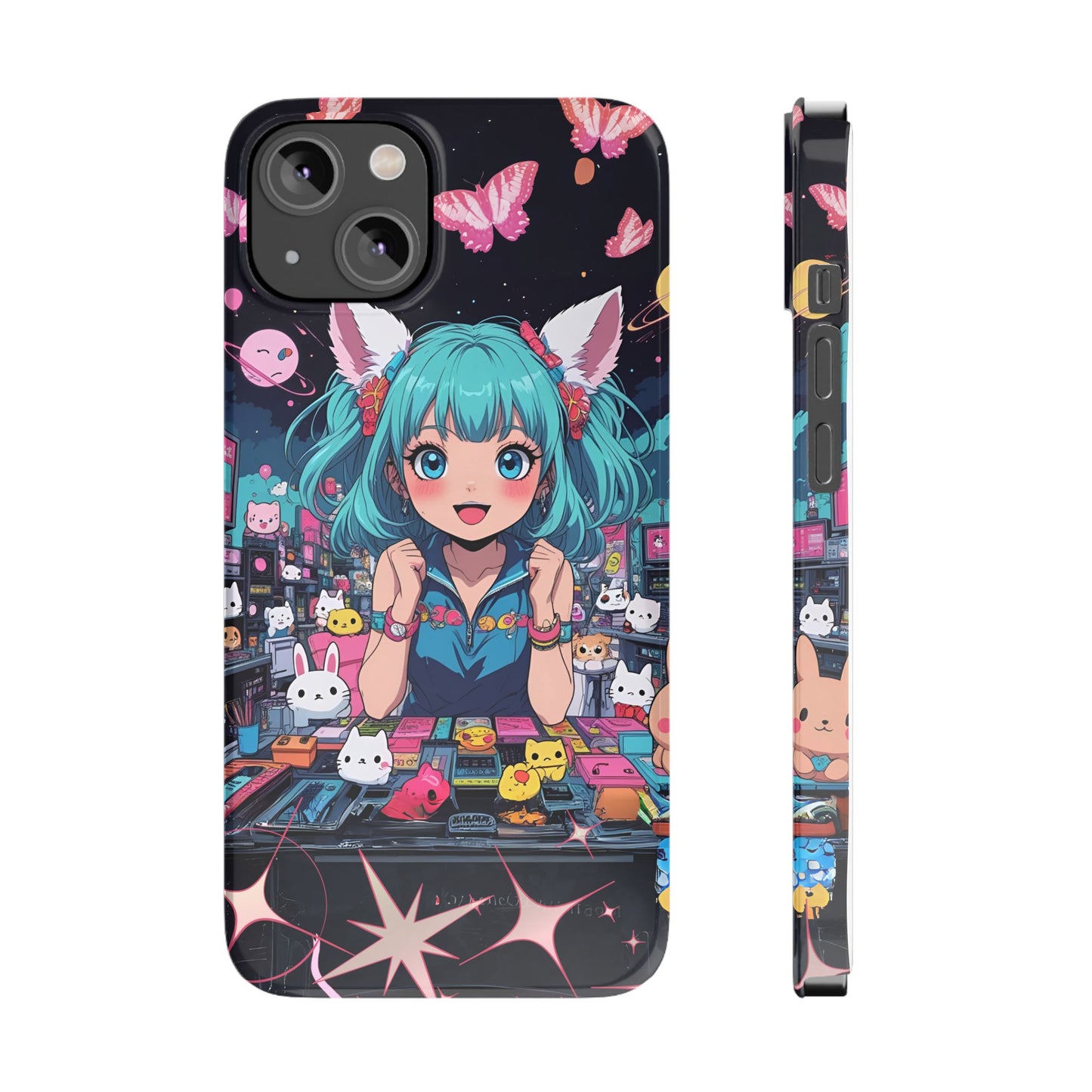 Cute Slim Phone Case, Kawaii Anime Phone Case, Aesthetic Phone Cover, Gift for Anime Lovers, Fun Mobile Accessory