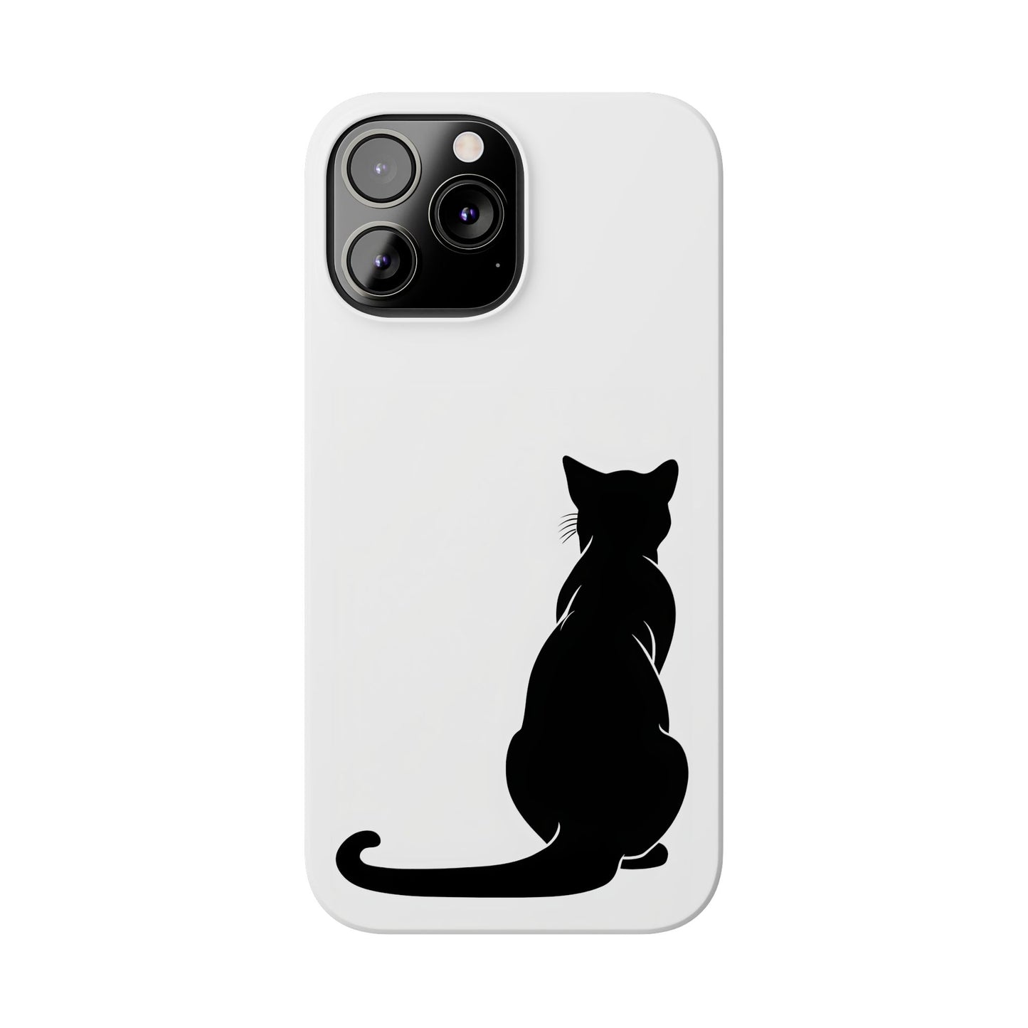 Black Cat Halloween Slim Phone Case Coquette, Creepy Cute Gift for Her, Goth Coquette Spooky Case, Compatible with iPhone, Galaxy, Google