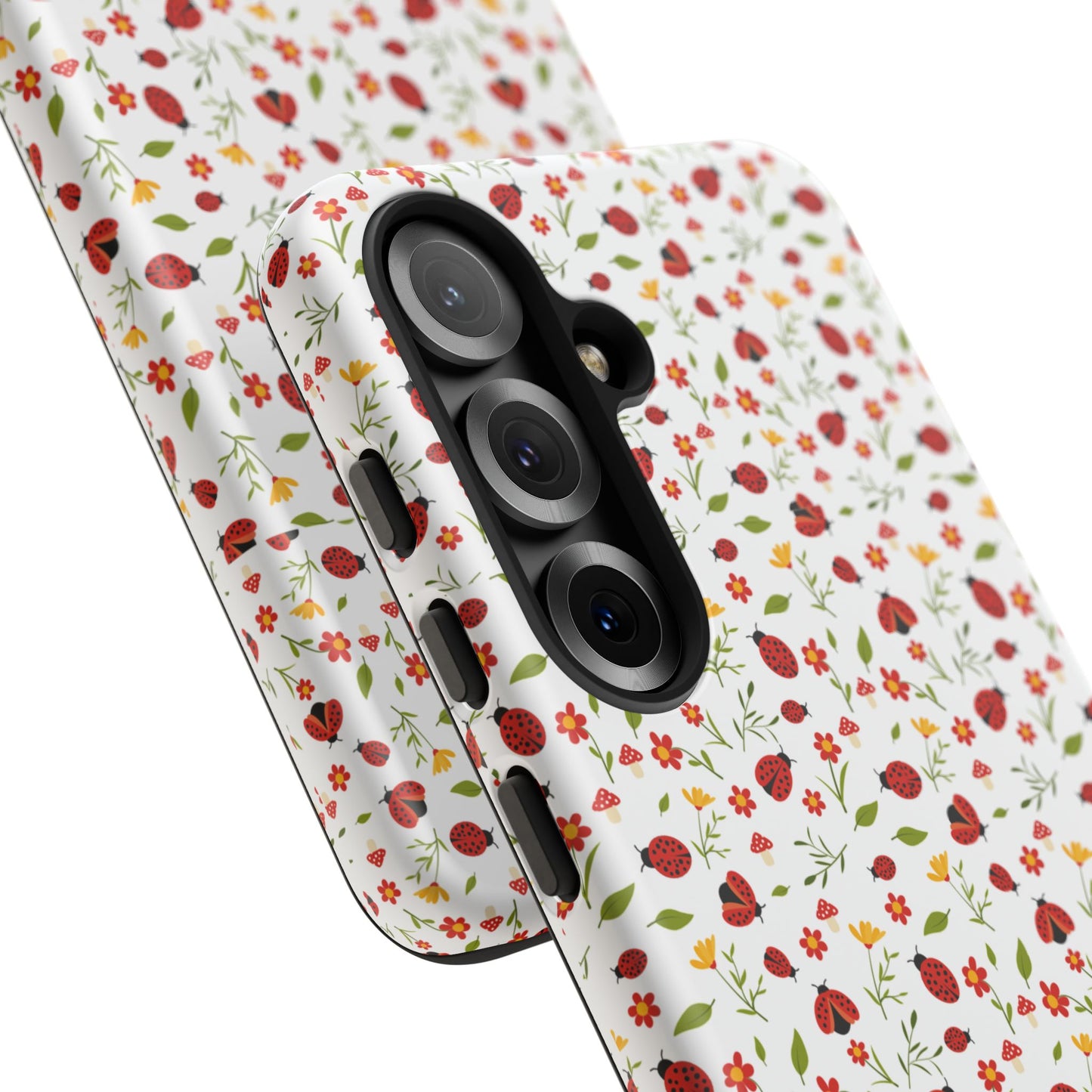 Ladybug Tough Phone Case - Cute Insect Aesthetic, Nature-Inspired Pattern Art, Compatible with iPhone, Galaxy, and Google Phones