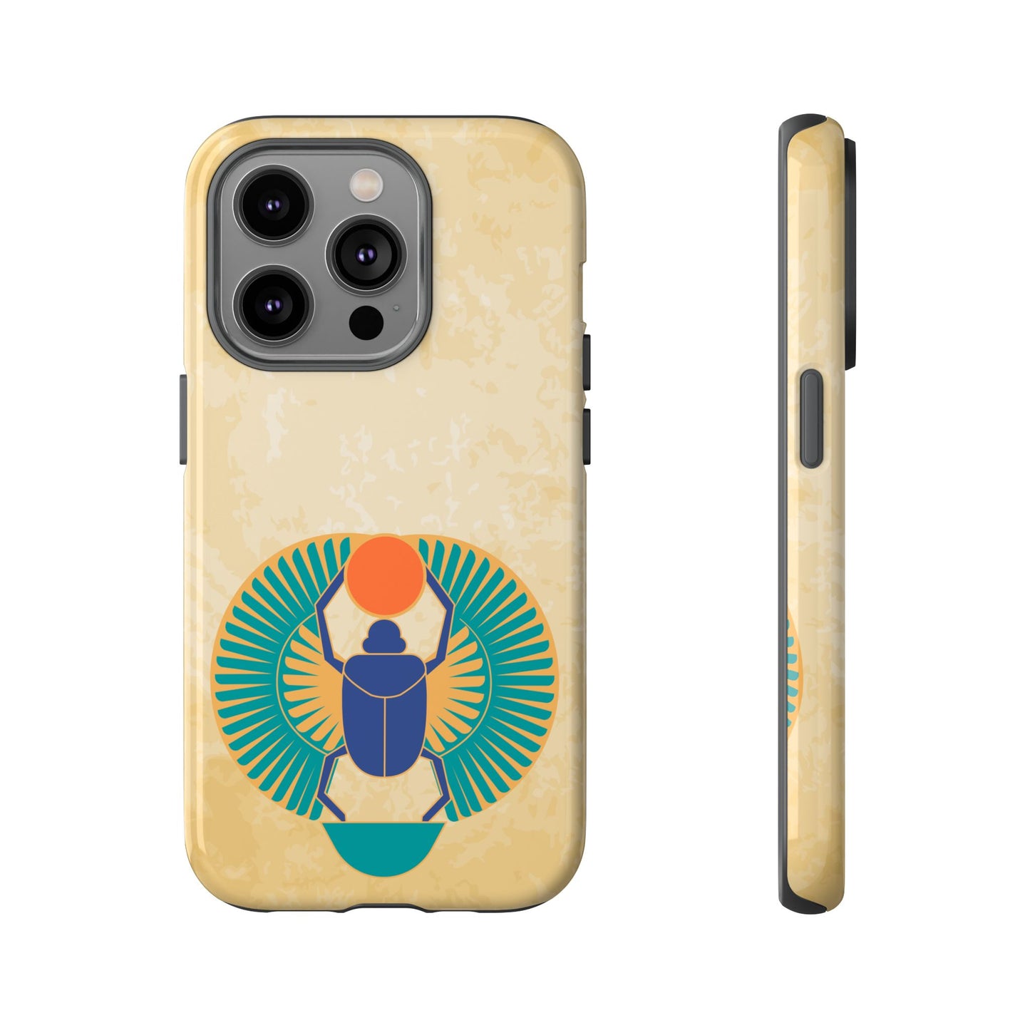 Ancient Egyptian Scarab Beetle Tough Phone Case - Symbol of Rebirth Design, Mythological Art, Compatible with iPhone, Galaxy, and Google