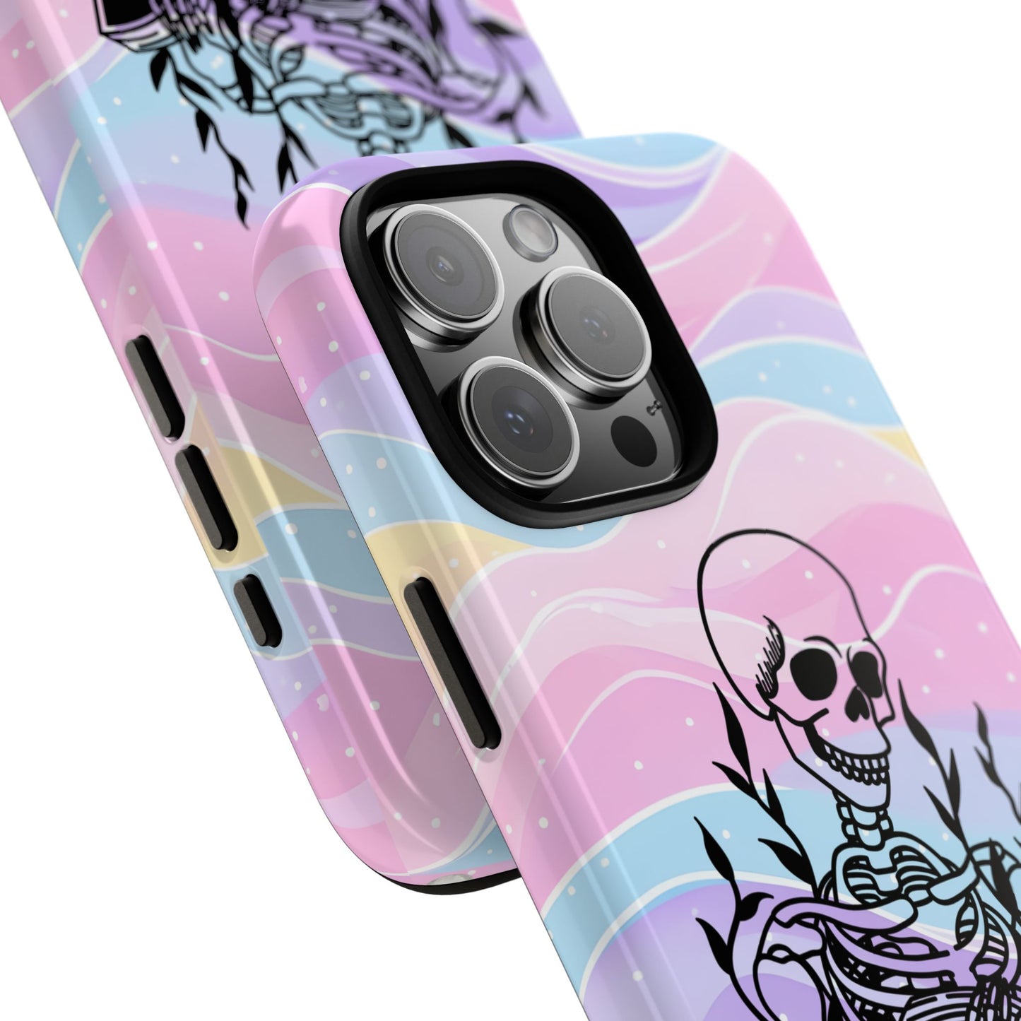 Summerween Pastel Skeleton Phone Case, Goth Bathtime Book Lover Phone Cover, Cute Halloween Bubble Bath Case, Spooky Cute Coquette Aesthetic