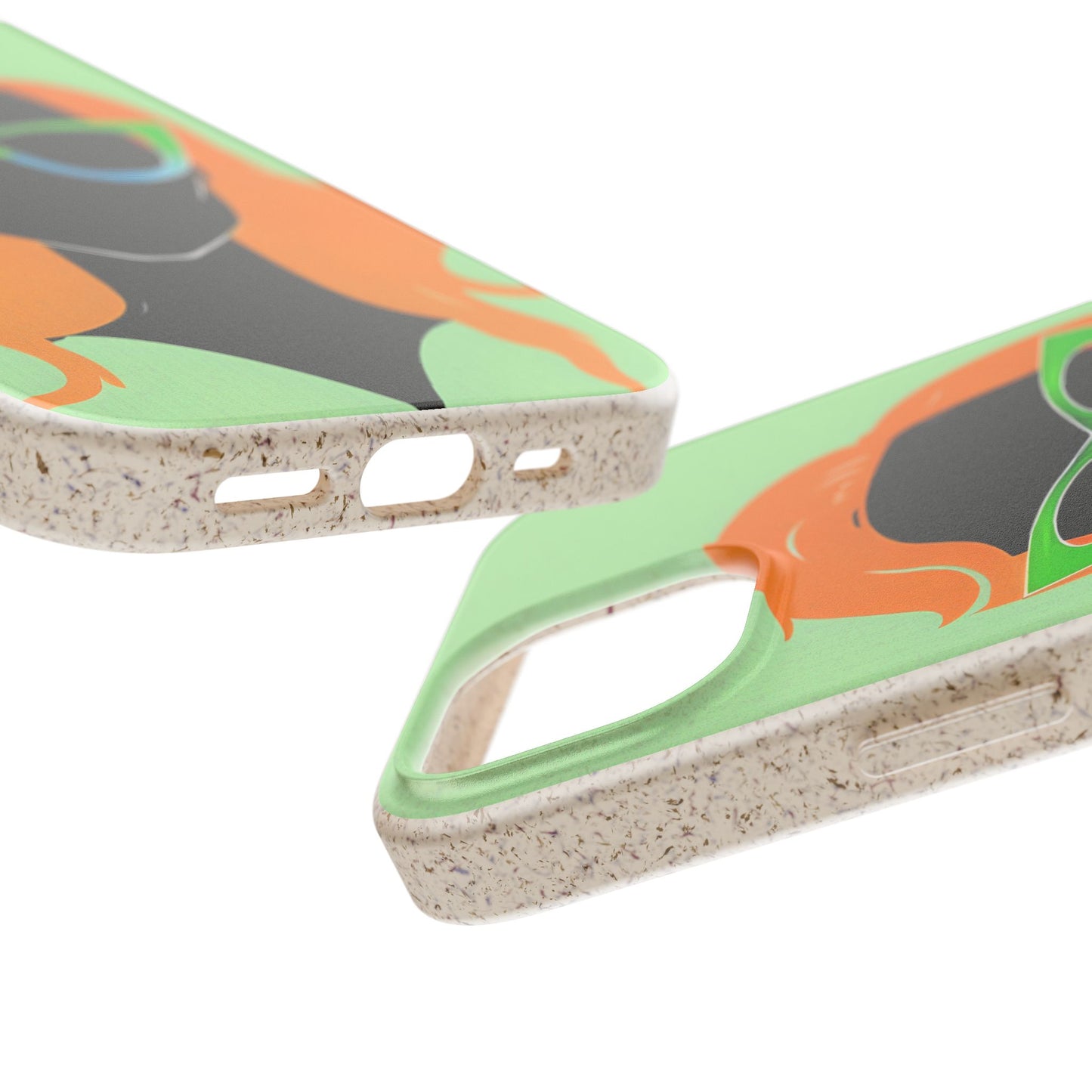 Ginger Woman Biodegradable Phone Case, Irish Green Sunglasses Portrait, St Patricks Day Redhead Art Cover Compatible with iPhone