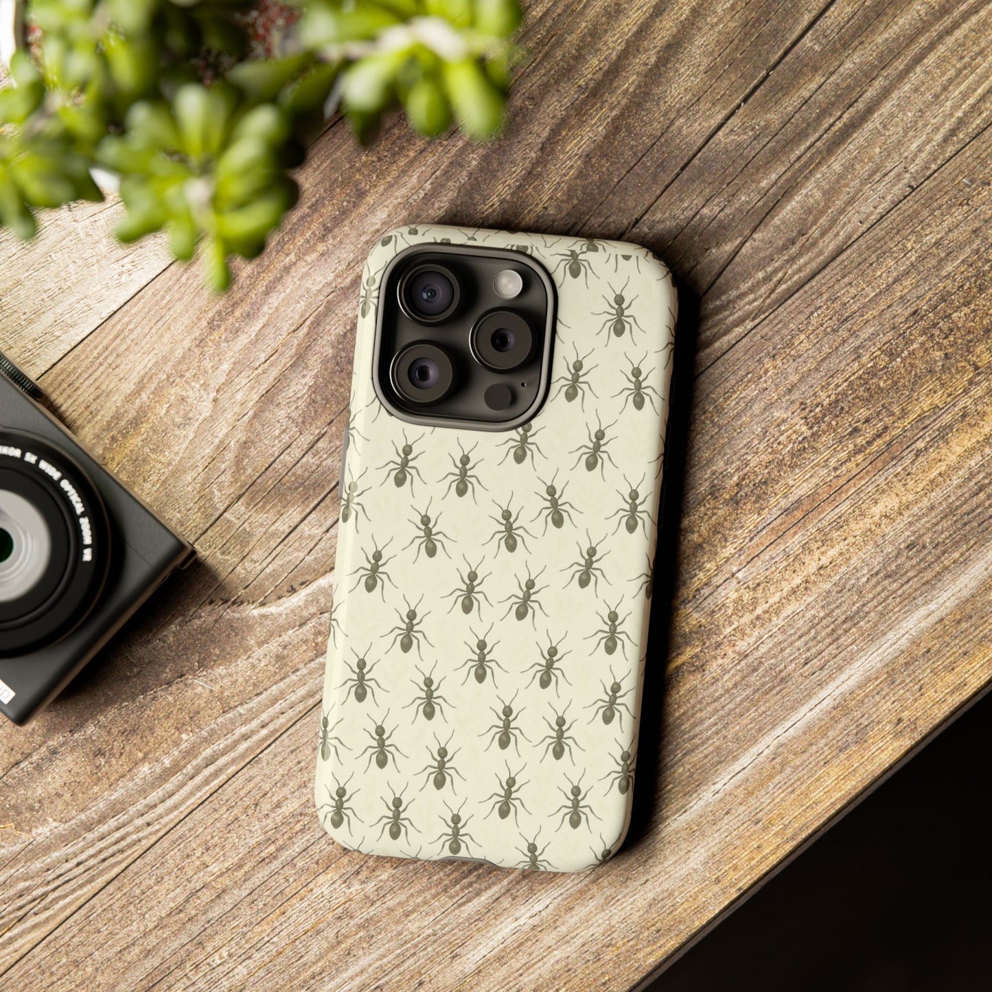 Marching Ant Pattern Tough Phone Case - Realistic Insect Art, Minimalist Nature Aesthetic, Compatible with iPhone, Galaxy, and Google Phones