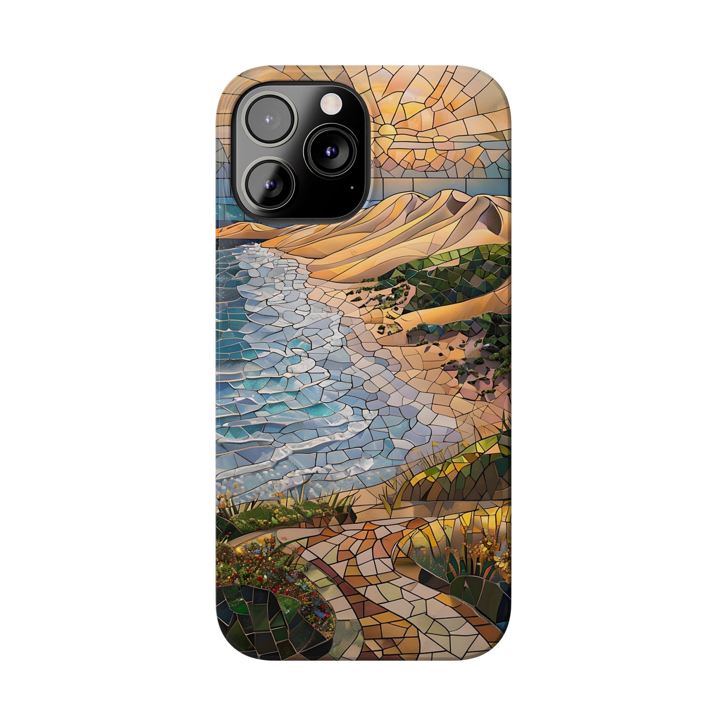 Indiana Dunes National Park Michigan Slim Phone Case, Mosaic Phone Case, East U.S. Nature Art, Coastal Chic, Ocean Lovers, Nature Inspired