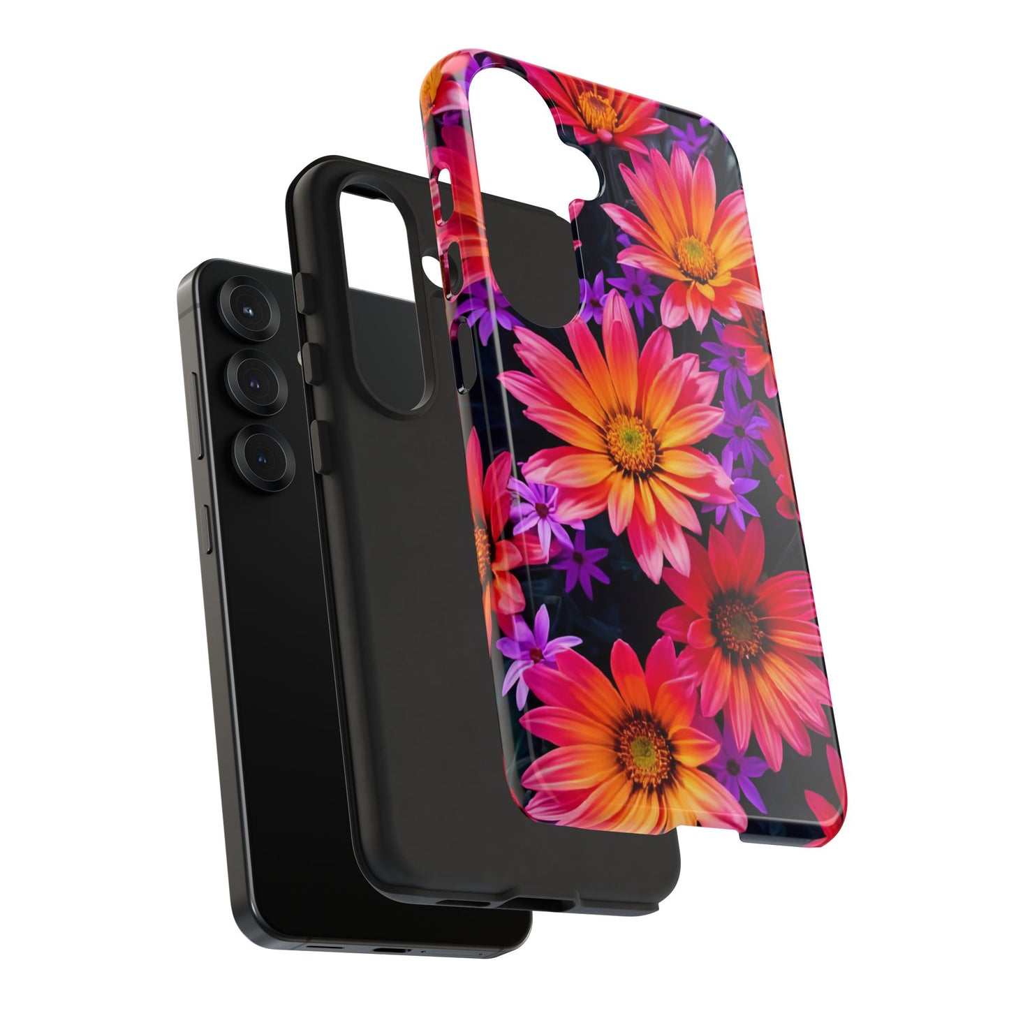 Bold Garden Flower Tough Phone Case - Colorful Floral Print, Bright Botanical Aesthetic, Compatible with iPhone, Galaxy, and Google Phones