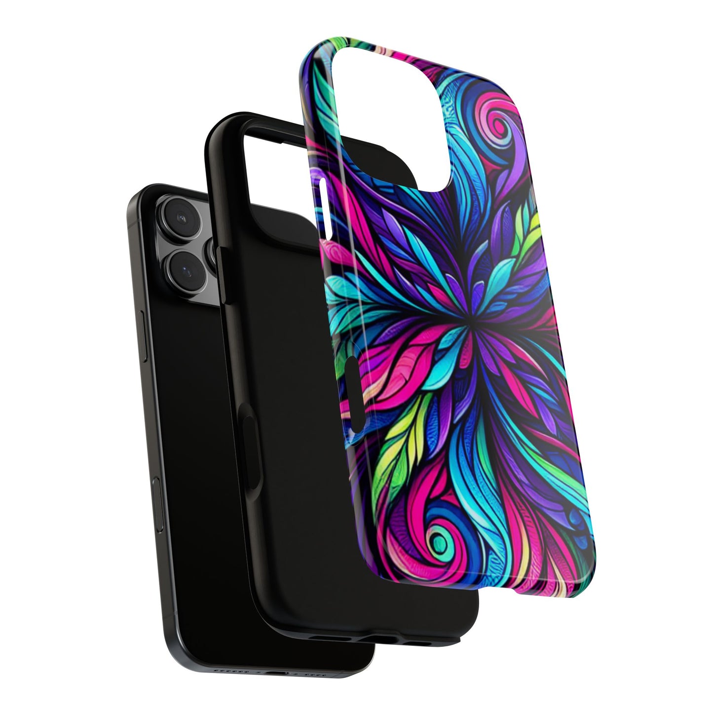 Colorful Kaleidoscope Stained Glass Phone Case - Tough Protective Gift for Her, fits iPhone 16 plus pro max 15 14 13 12 11 X Samsung, Pixel