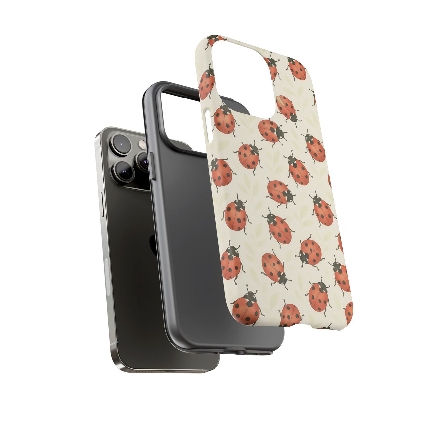 Ladybug Tough Phone Case - Cute Insect Aesthetic, Nature-Inspired Pattern Art, Compatible with iPhone, Galaxy, and Google Phones